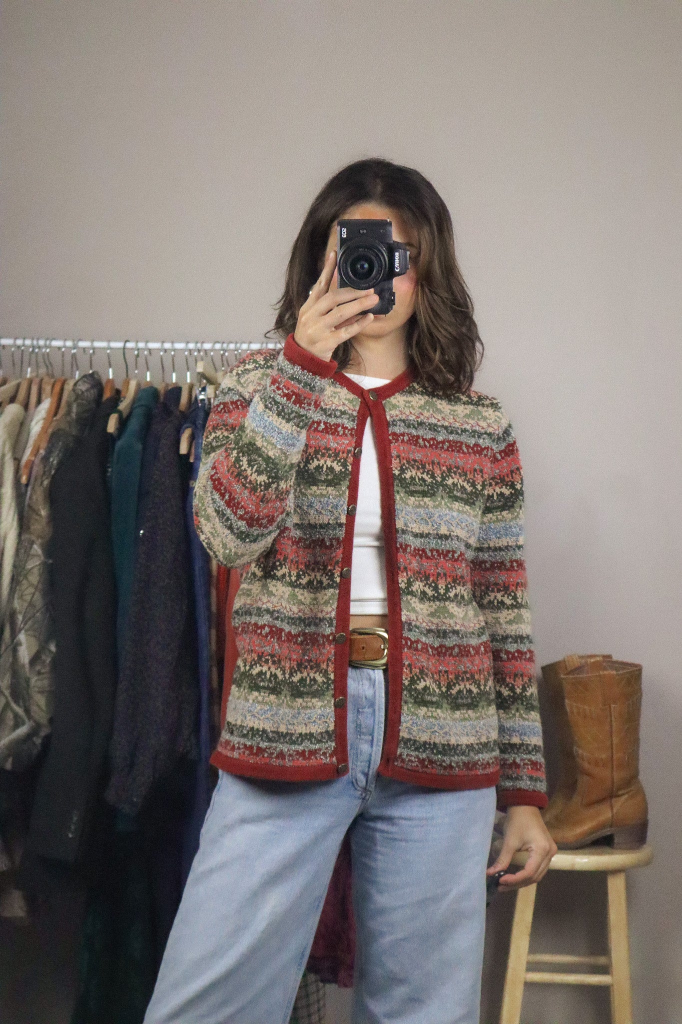Vintage x Hand Embroidered Cardigan (M)