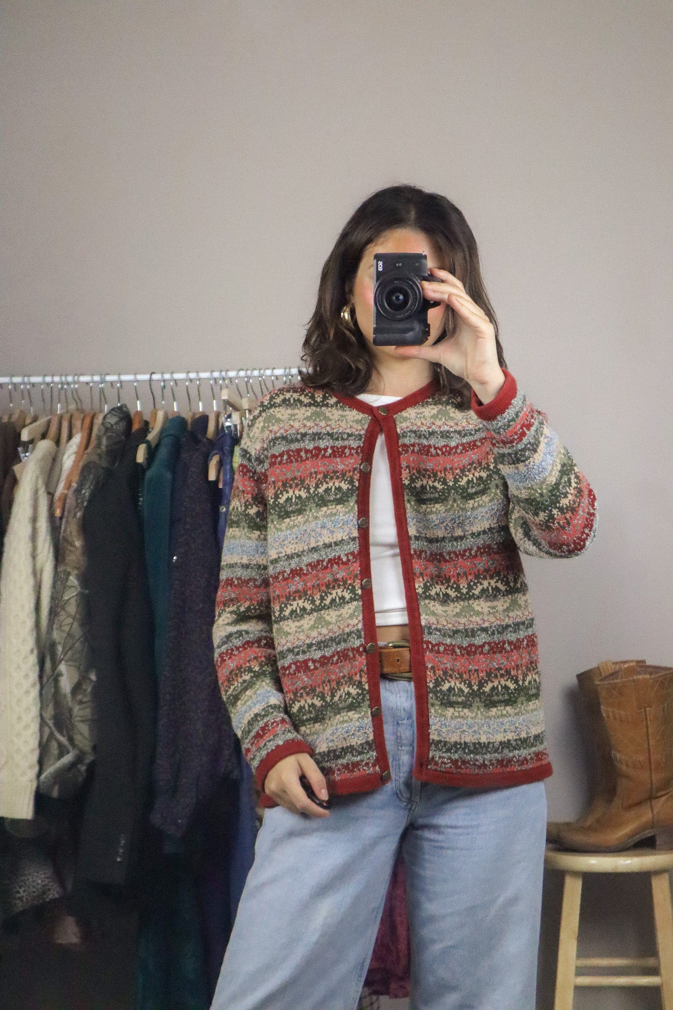 Vintage x Hand Embroidered Cardigan (M)