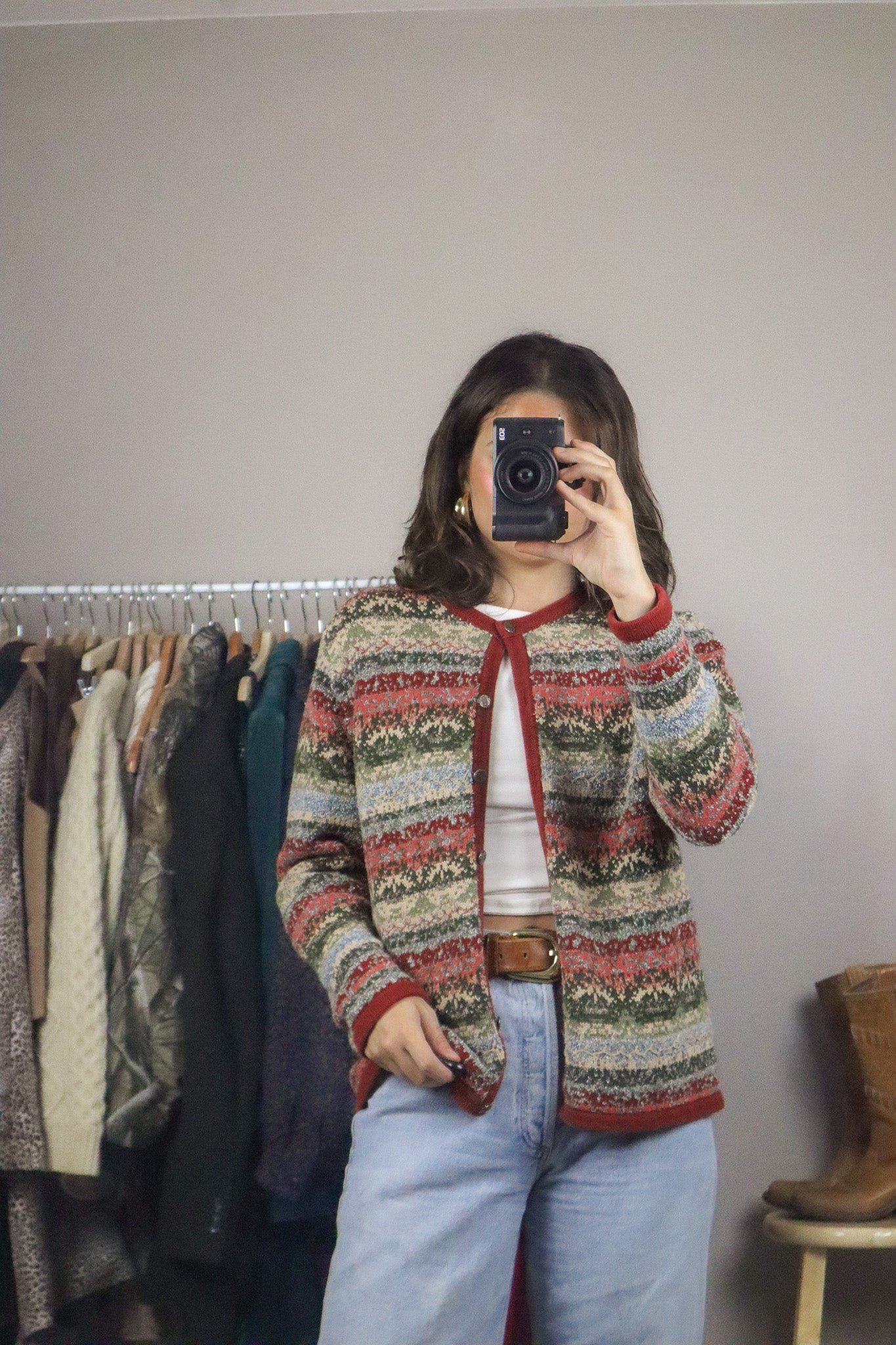 Vintage x Hand Embroidered Cardigan (M)