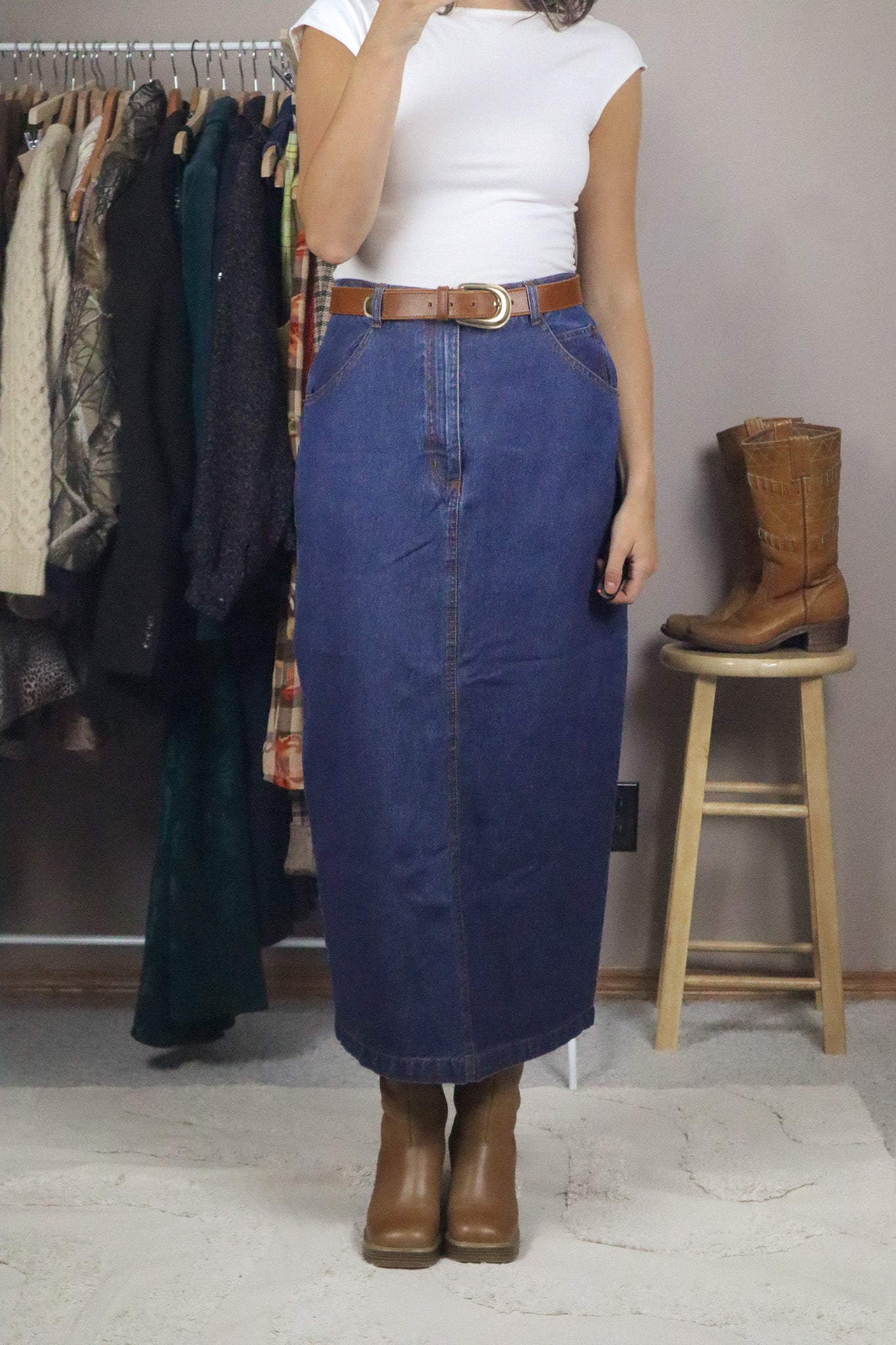 Vintage x Denim Maxi Skirt (6/8)