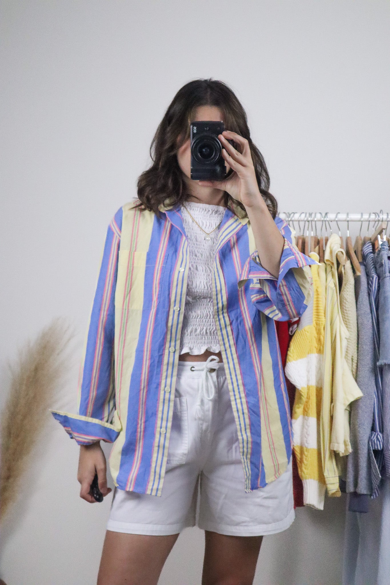 Vintage x Multicolour Cotton Pinstrip Button Down (XS-M)