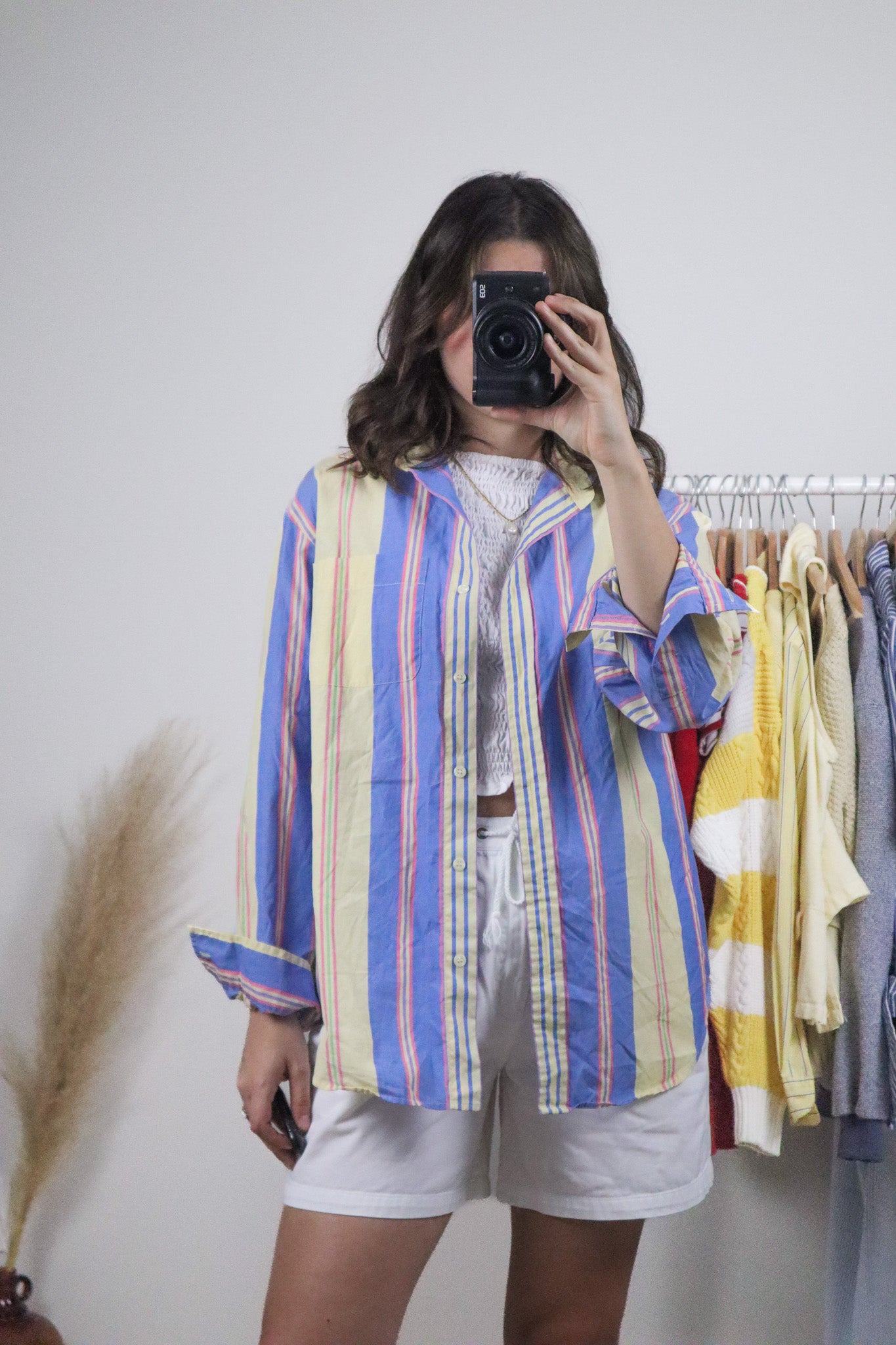 Vintage x Multicolour Cotton Pinstrip Button Down (XS-M)