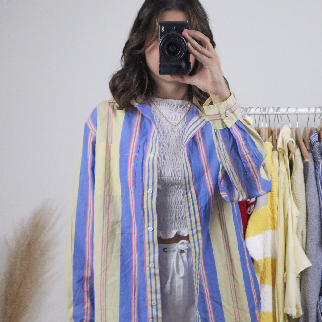 Vintage x Multicolour Cotton Pinstrip Button Down (XS-M)