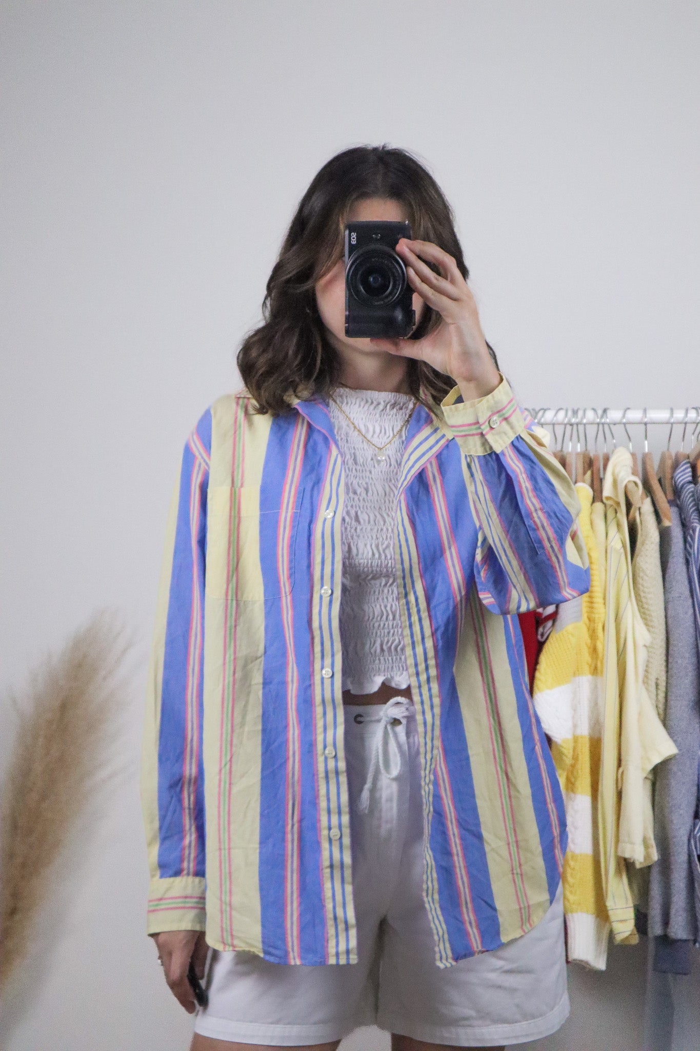 Vintage x Multicolour Cotton Pinstrip Button Down (XS-M)