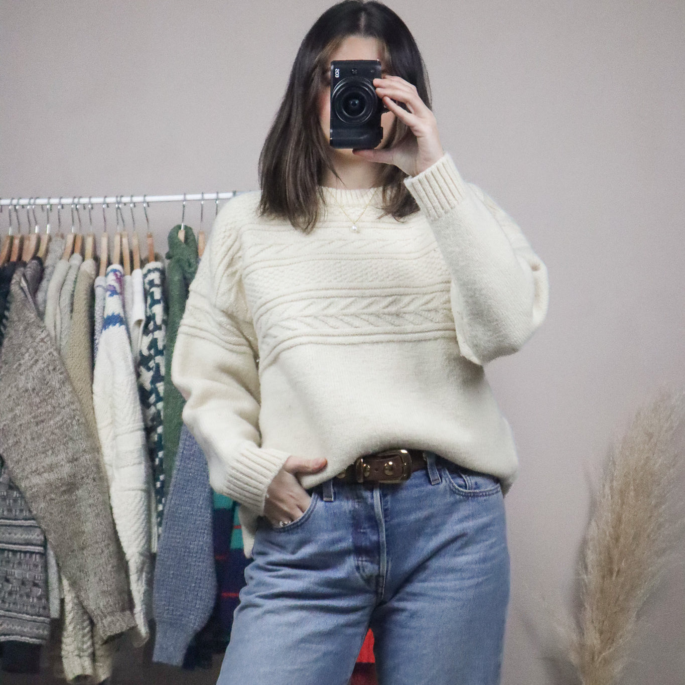 Vintage x Wool Textured Knit (S/M)