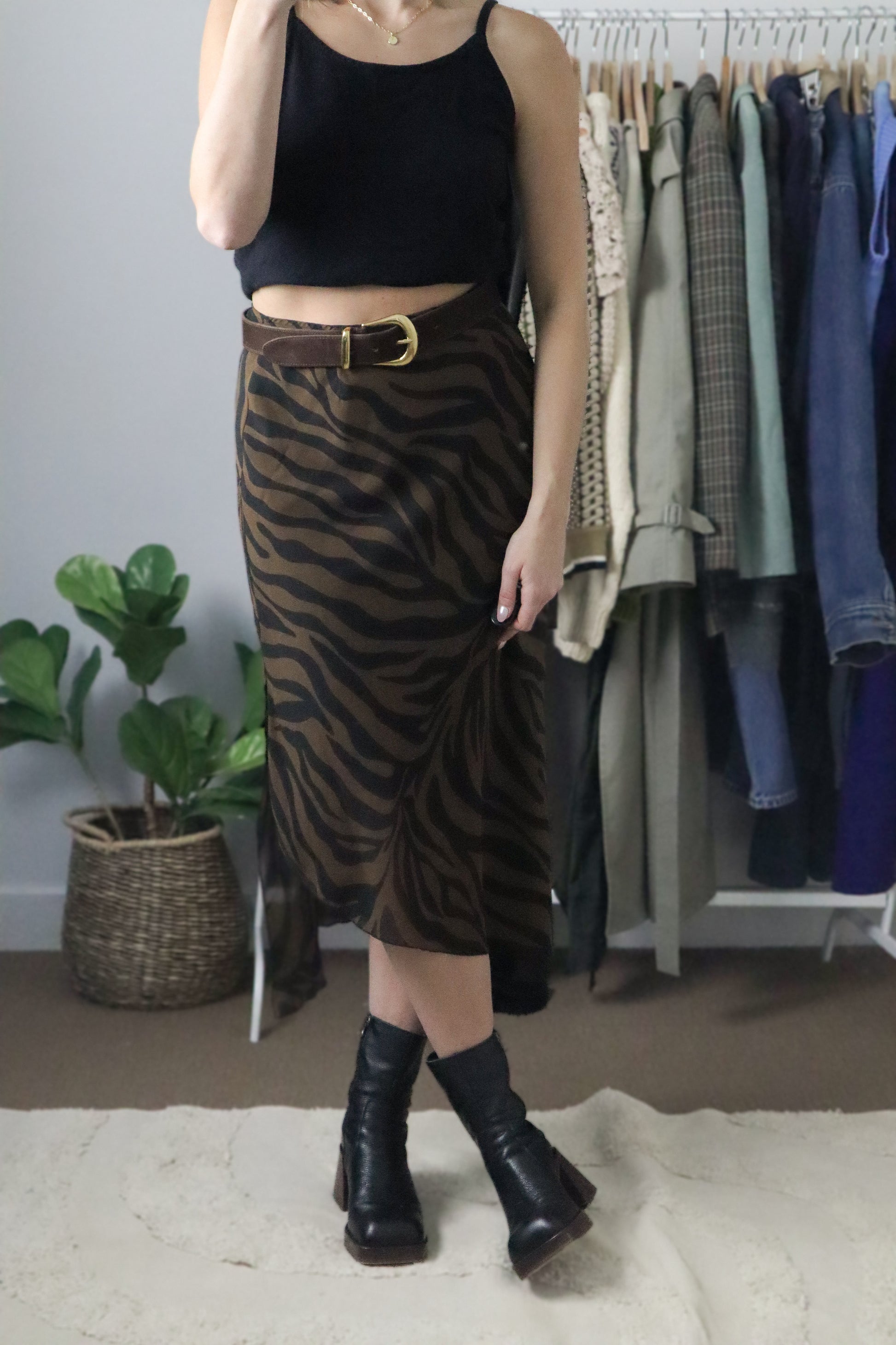 Vintage x Zebra Print Maxi Skirt (29)