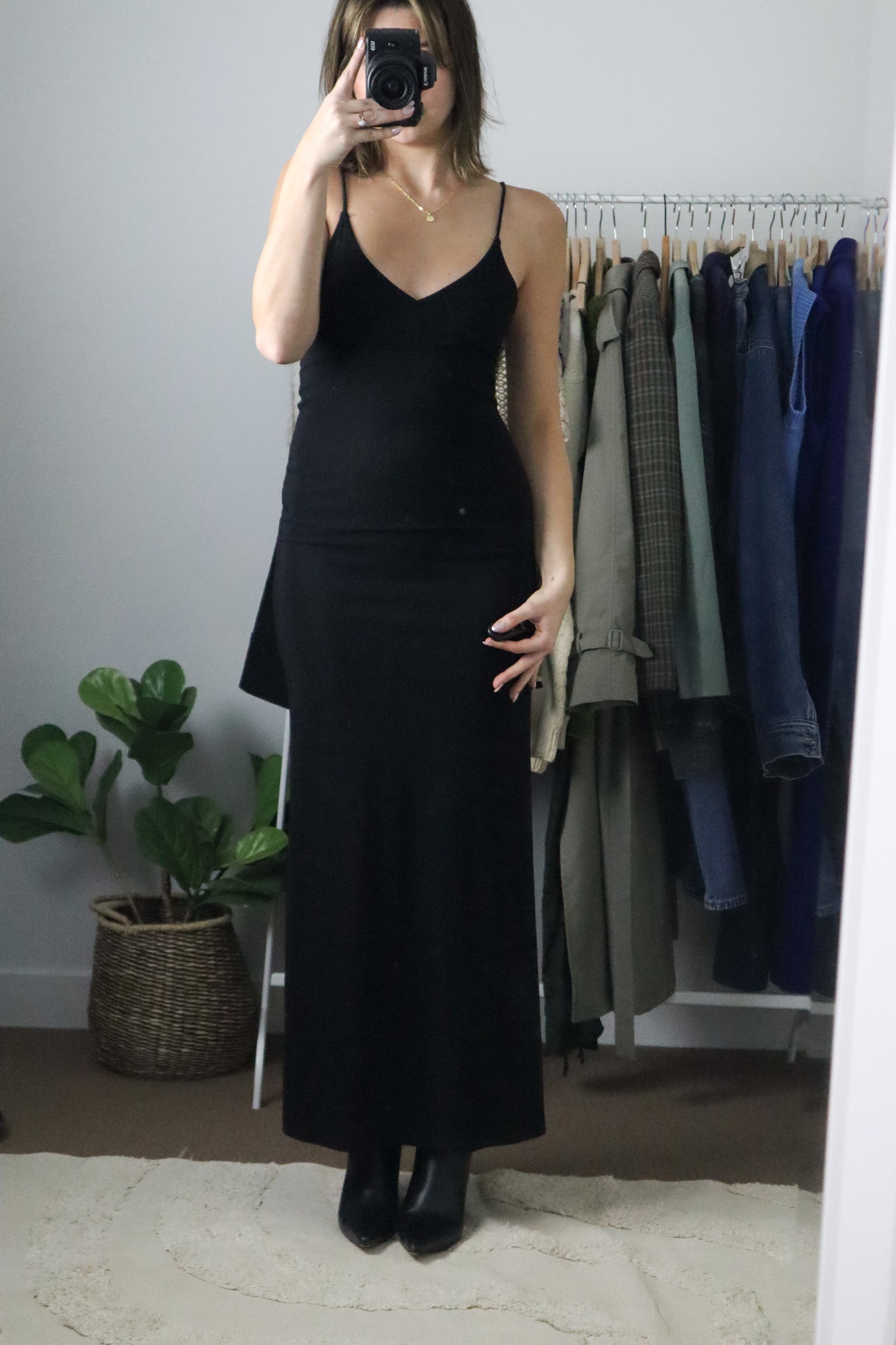 Made in the USA x Vintage x Black Maxi Dress (XS/S)