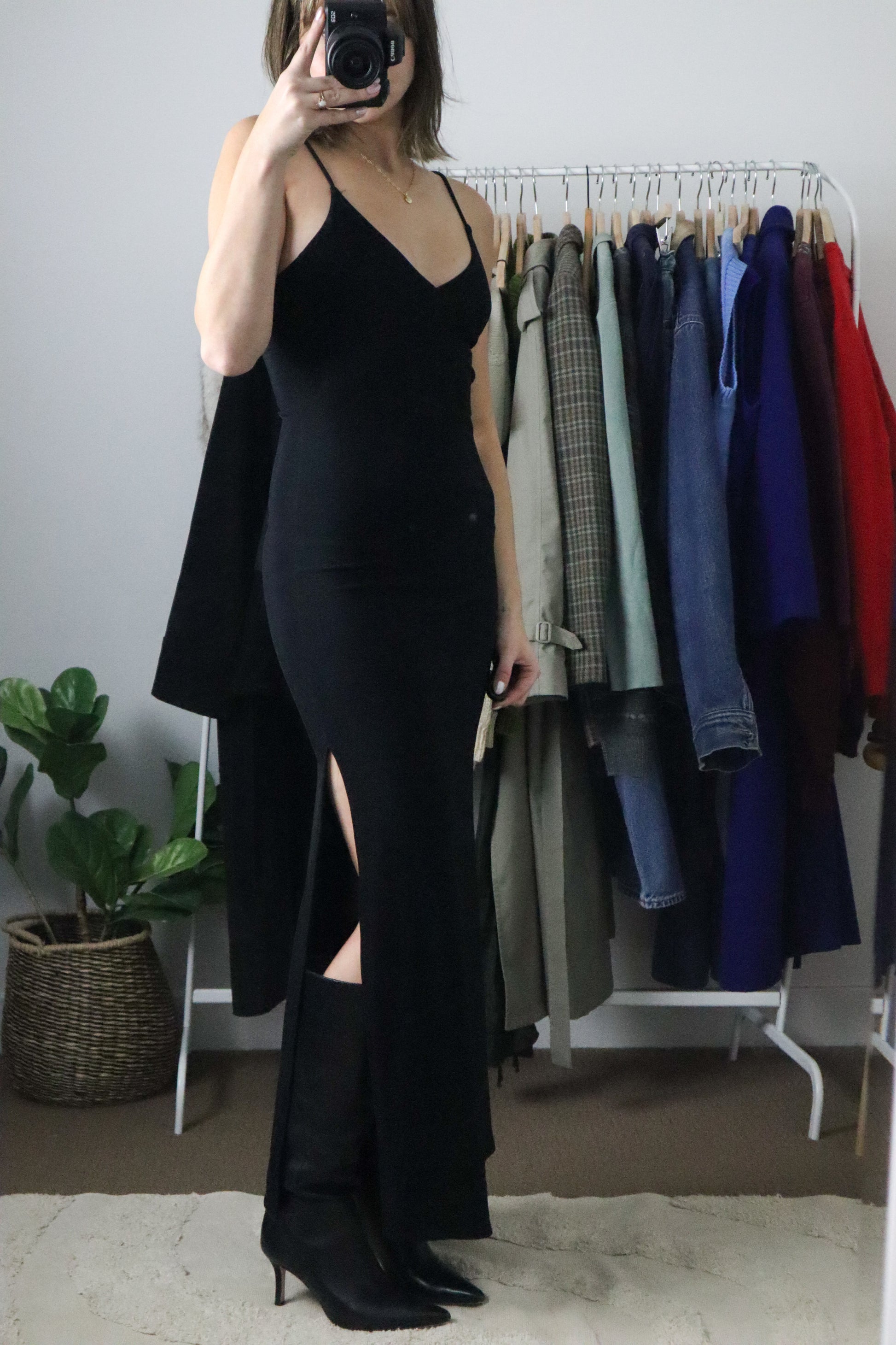 Made in the USA x Vintage x Black Maxi Dress (XS/S)