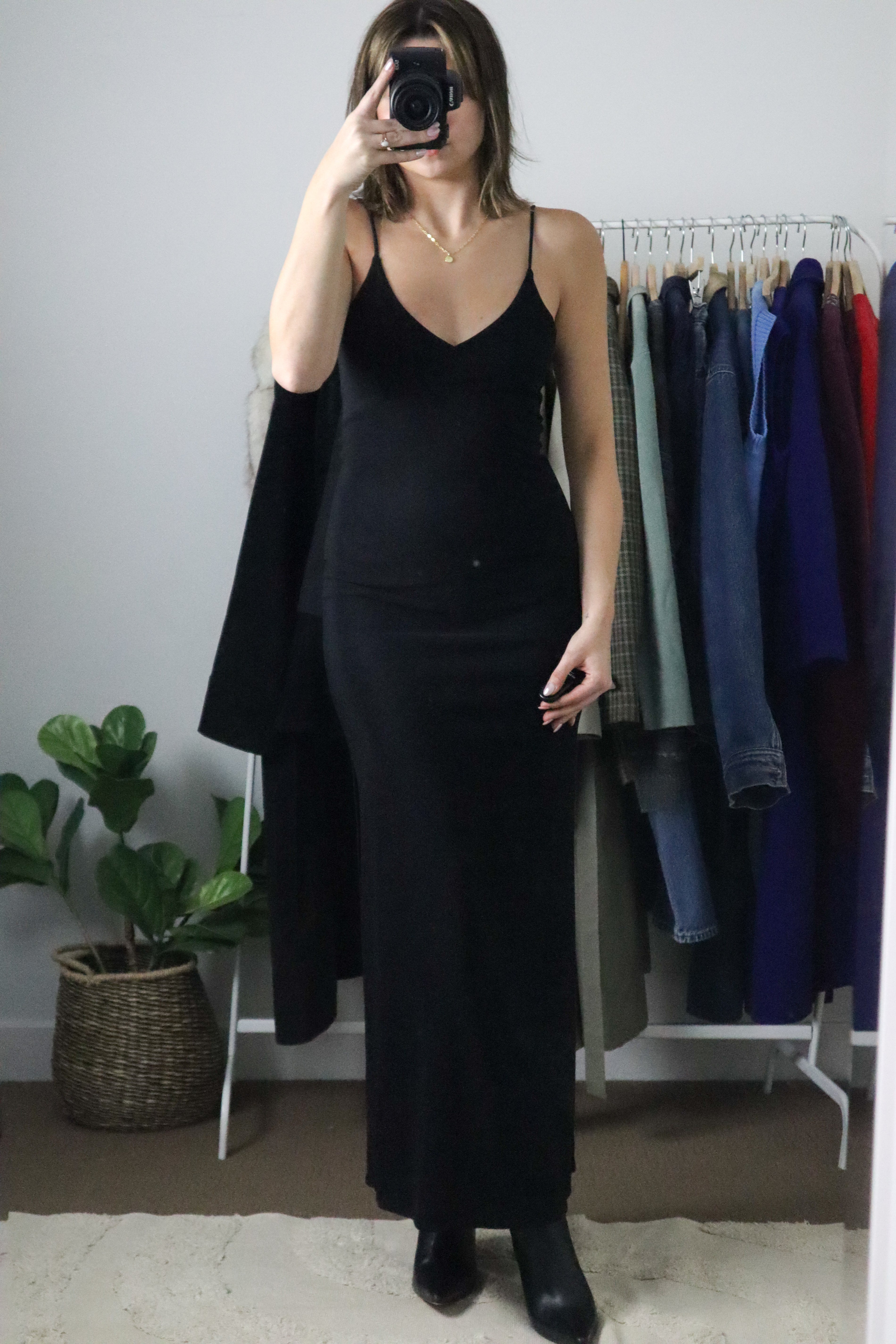 Made in the USA x Vintage x Black Maxi Dress (XS/S)