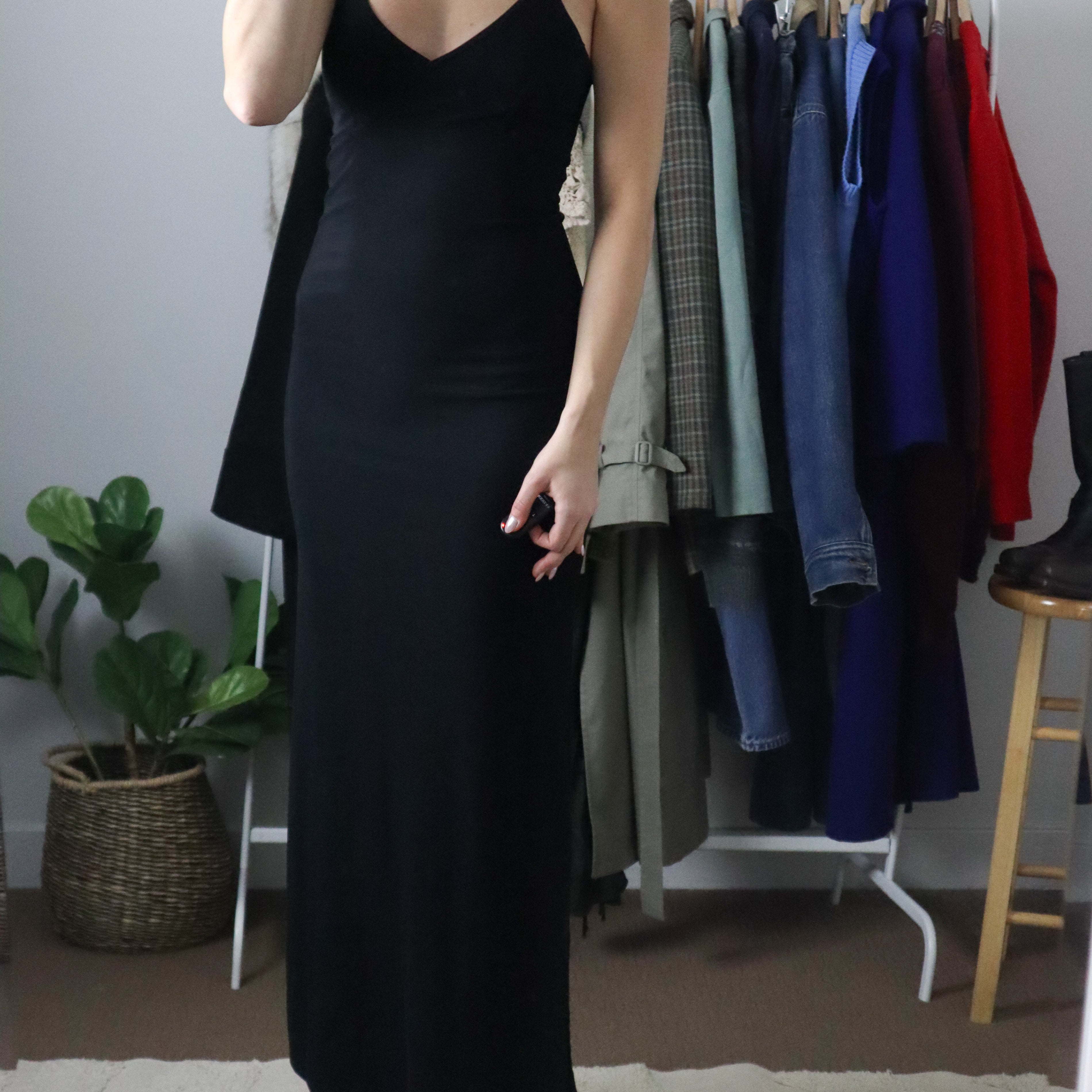 Made in the USA x Vintage x Black Maxi Dress (XS/S)