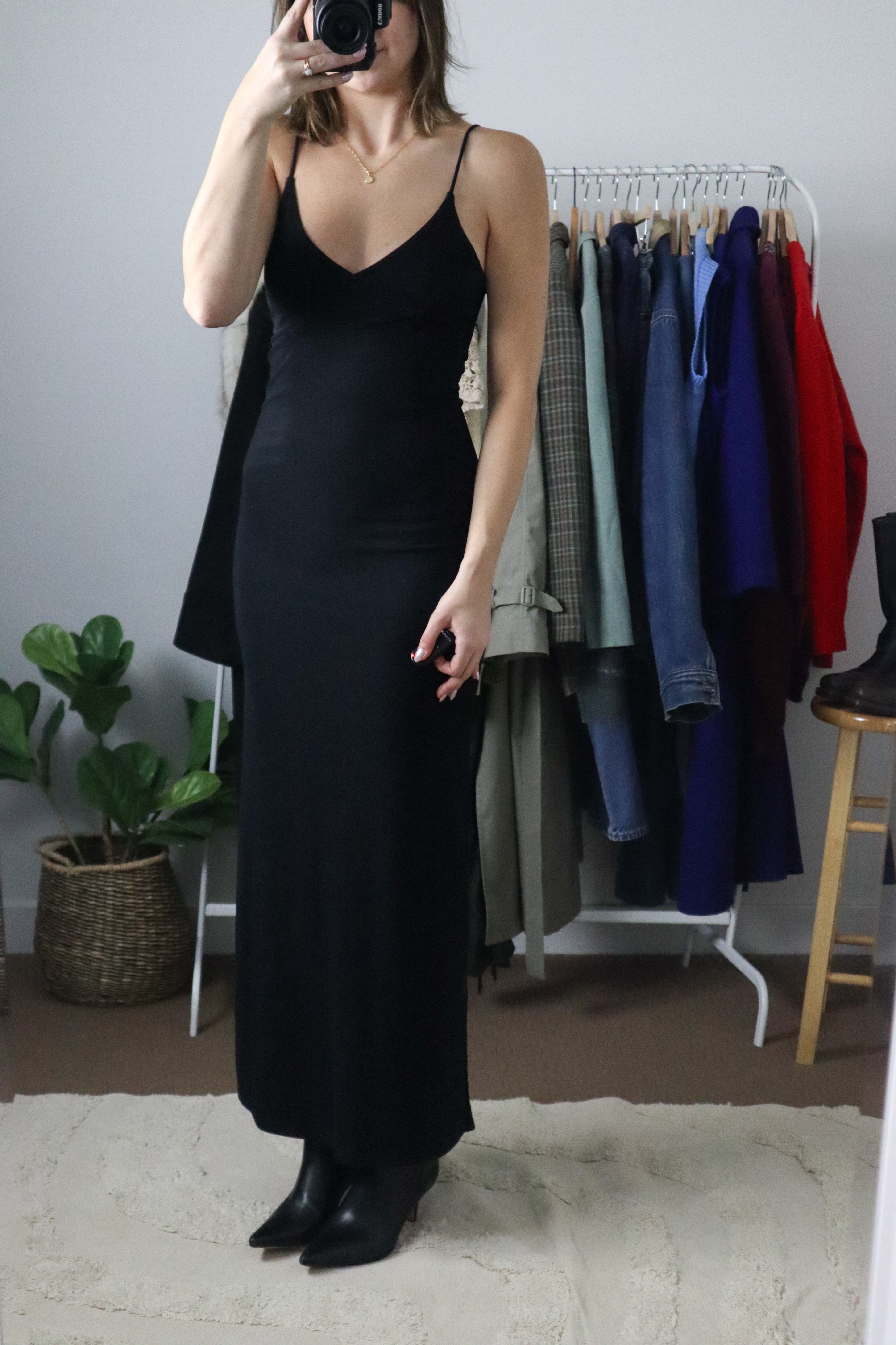 Made in the USA x Vintage x Black Maxi Dress (XS/S)