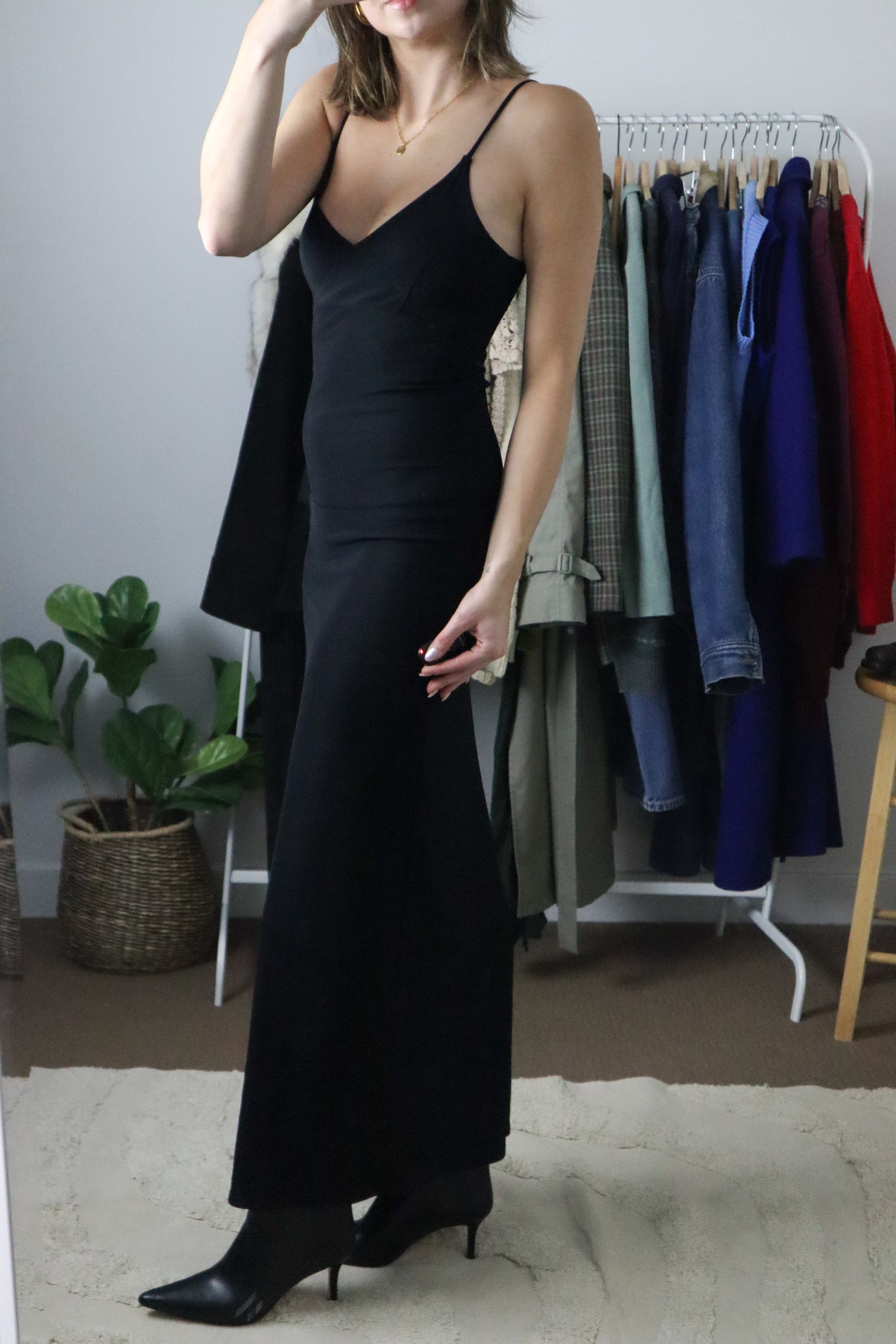 Made in the USA x Vintage x Black Maxi Dress (XS/S)