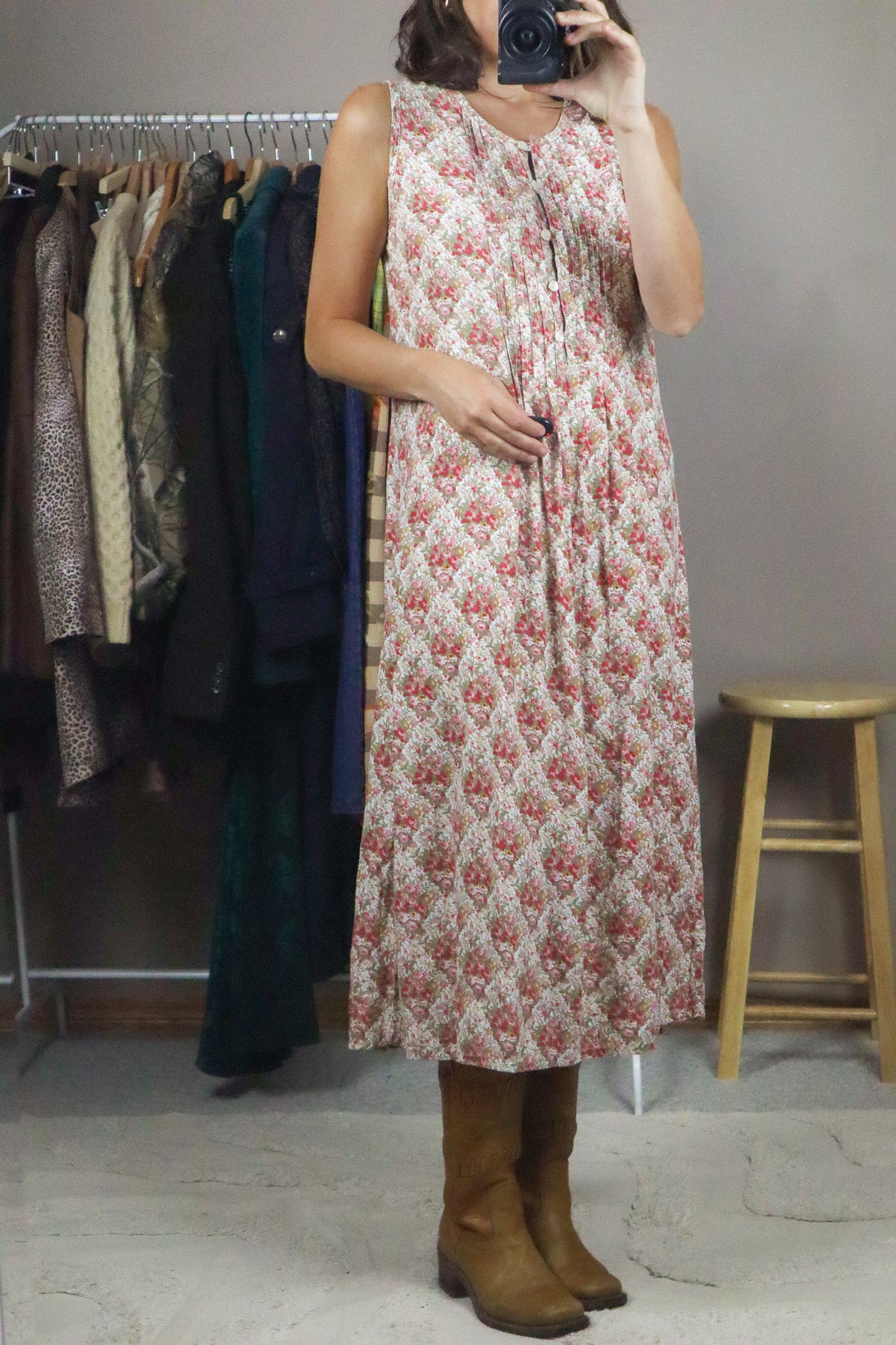 Vintage x Floral Maxi Dress (S)