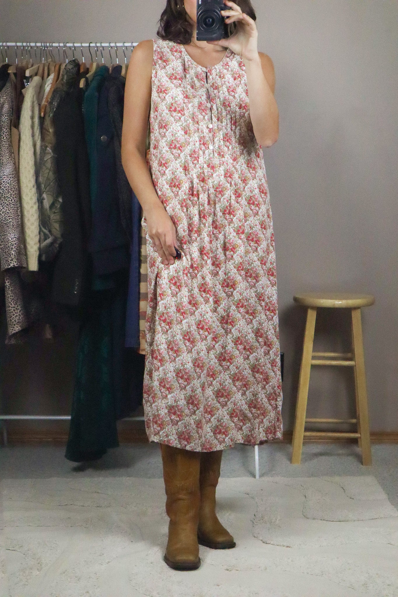 Vintage x Floral Maxi Dress (S)