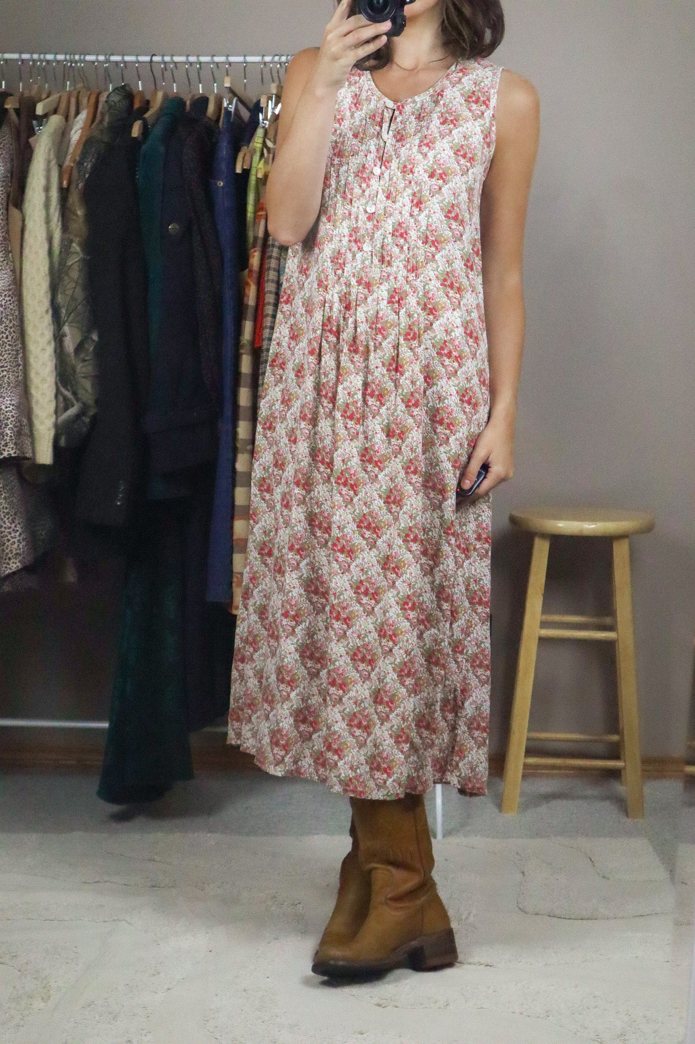 Vintage x Floral Maxi Dress (S)