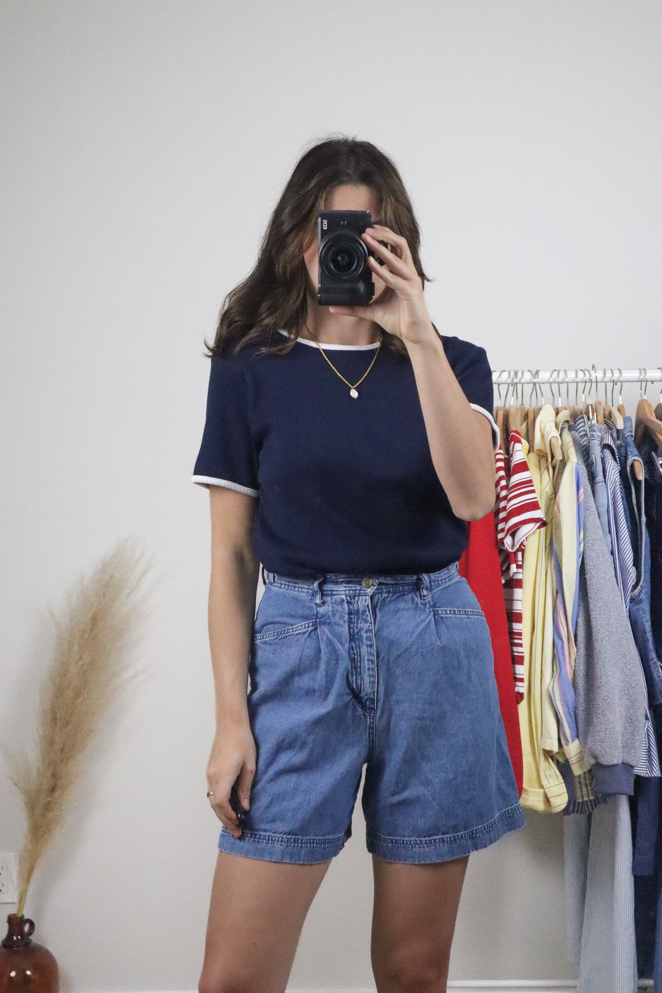 Made in Canada x Vintage x Contrast Ribbed T-Shirt (M)