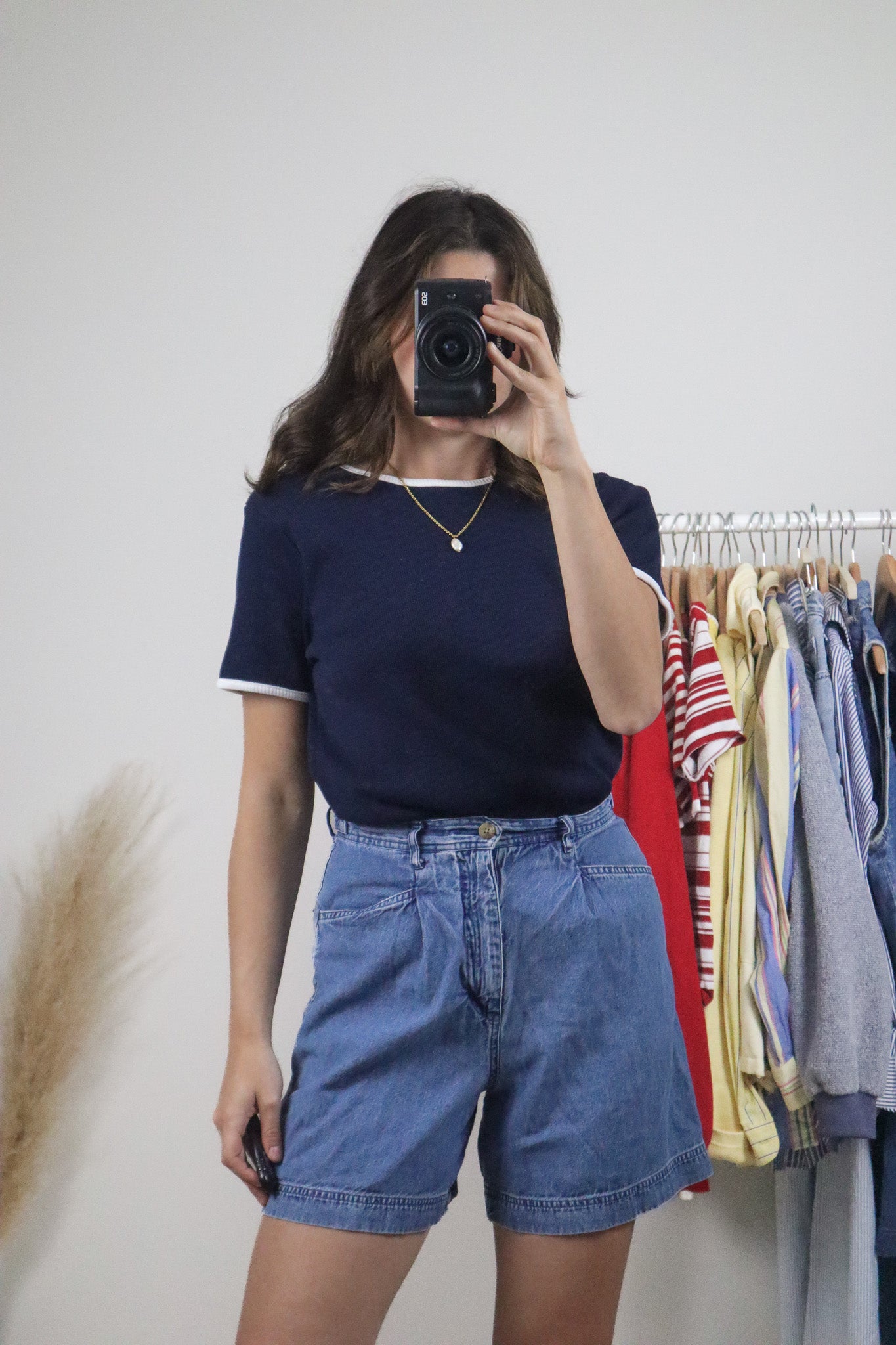 Made in Canada x Vintage x Contrast Ribbed T-Shirt (M)