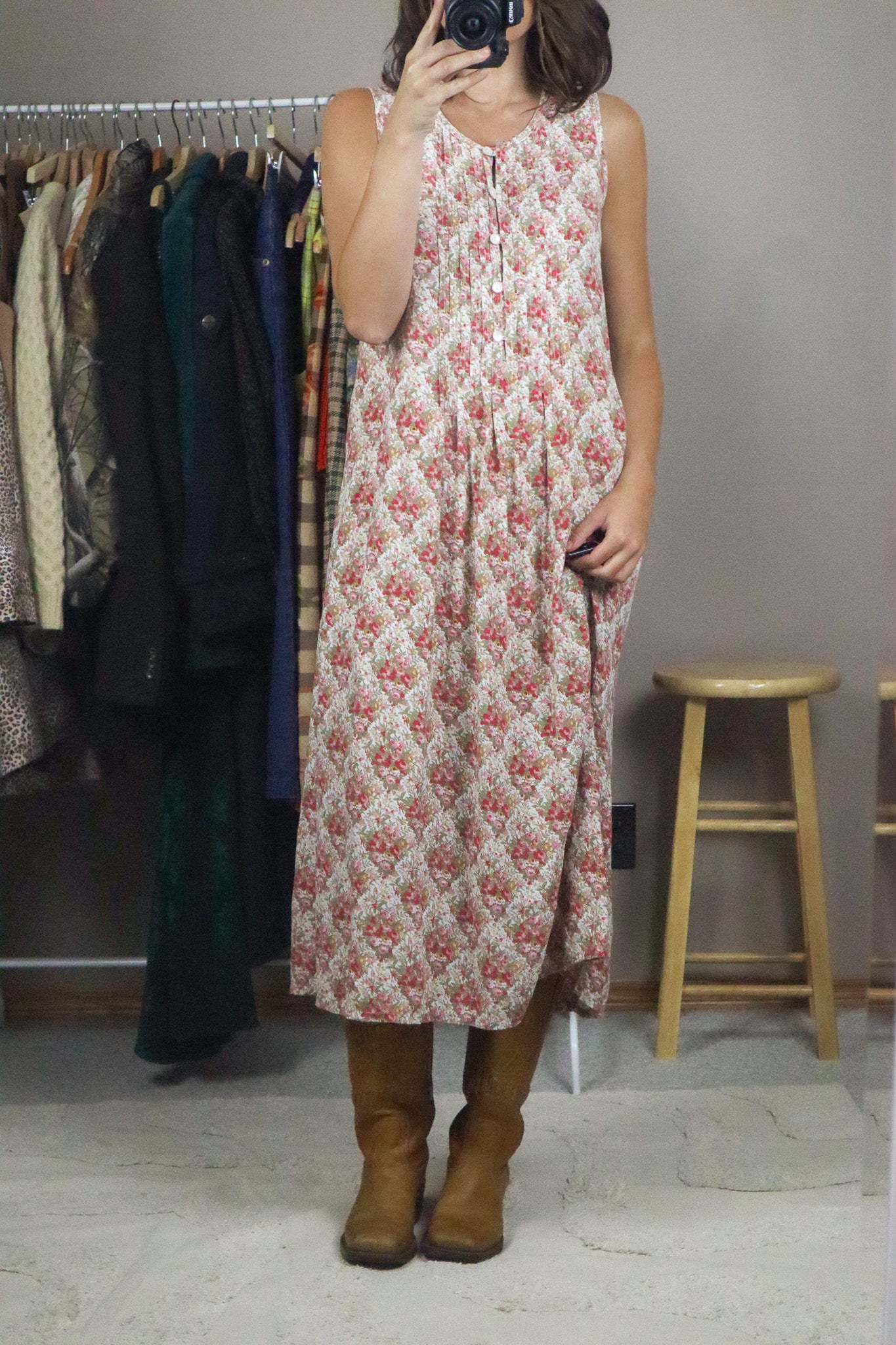 Vintage x Floral Maxi Dress (S)