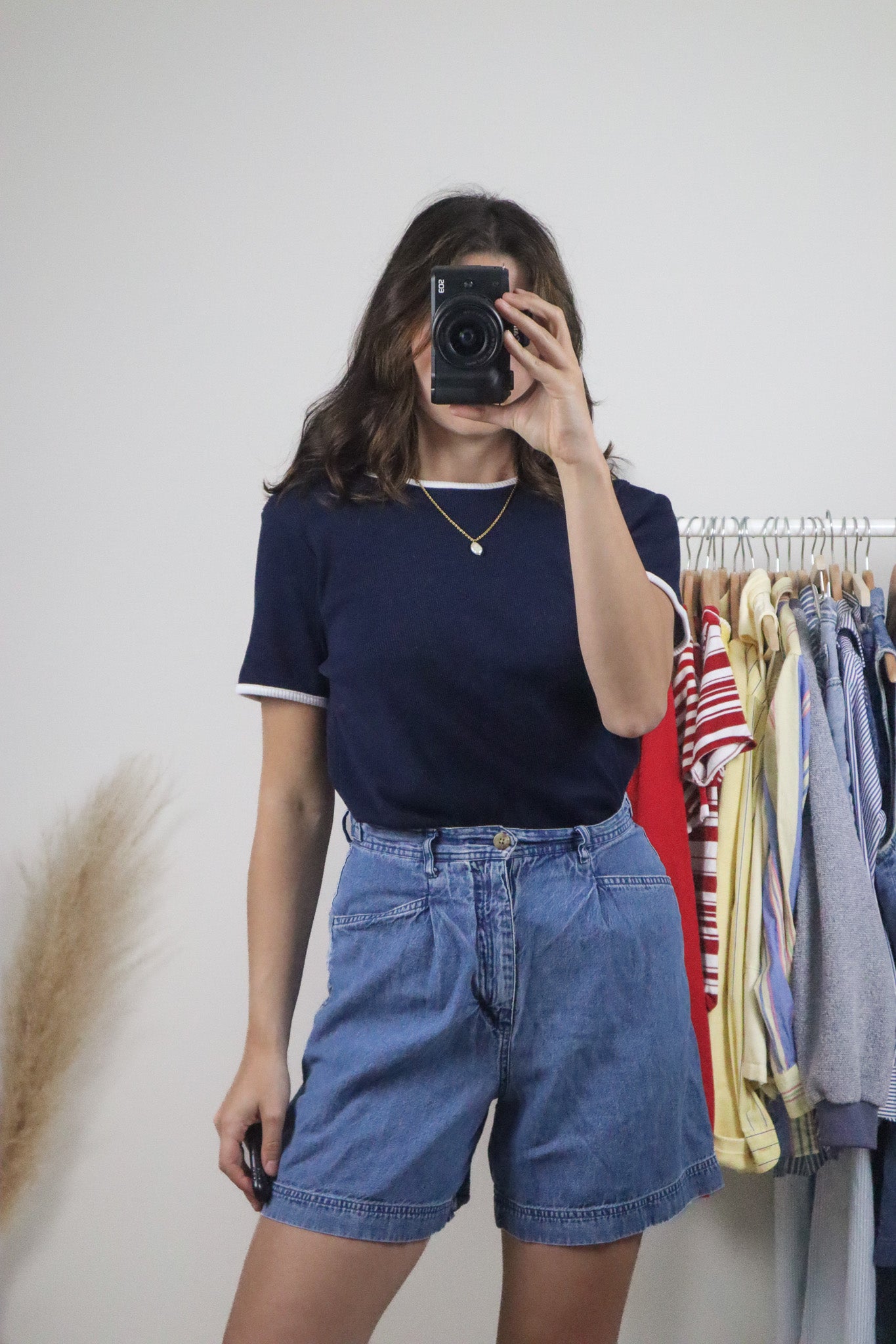 Made in Canada x Vintage x Contrast Ribbed T-Shirt (M)