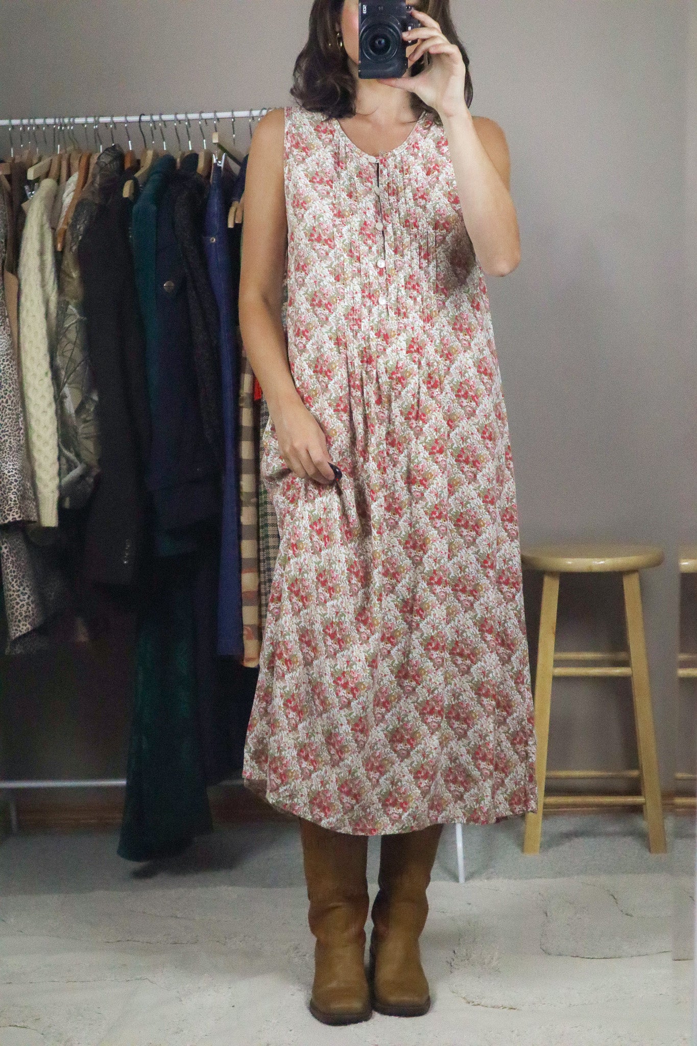 Vintage x Floral Maxi Dress (S)