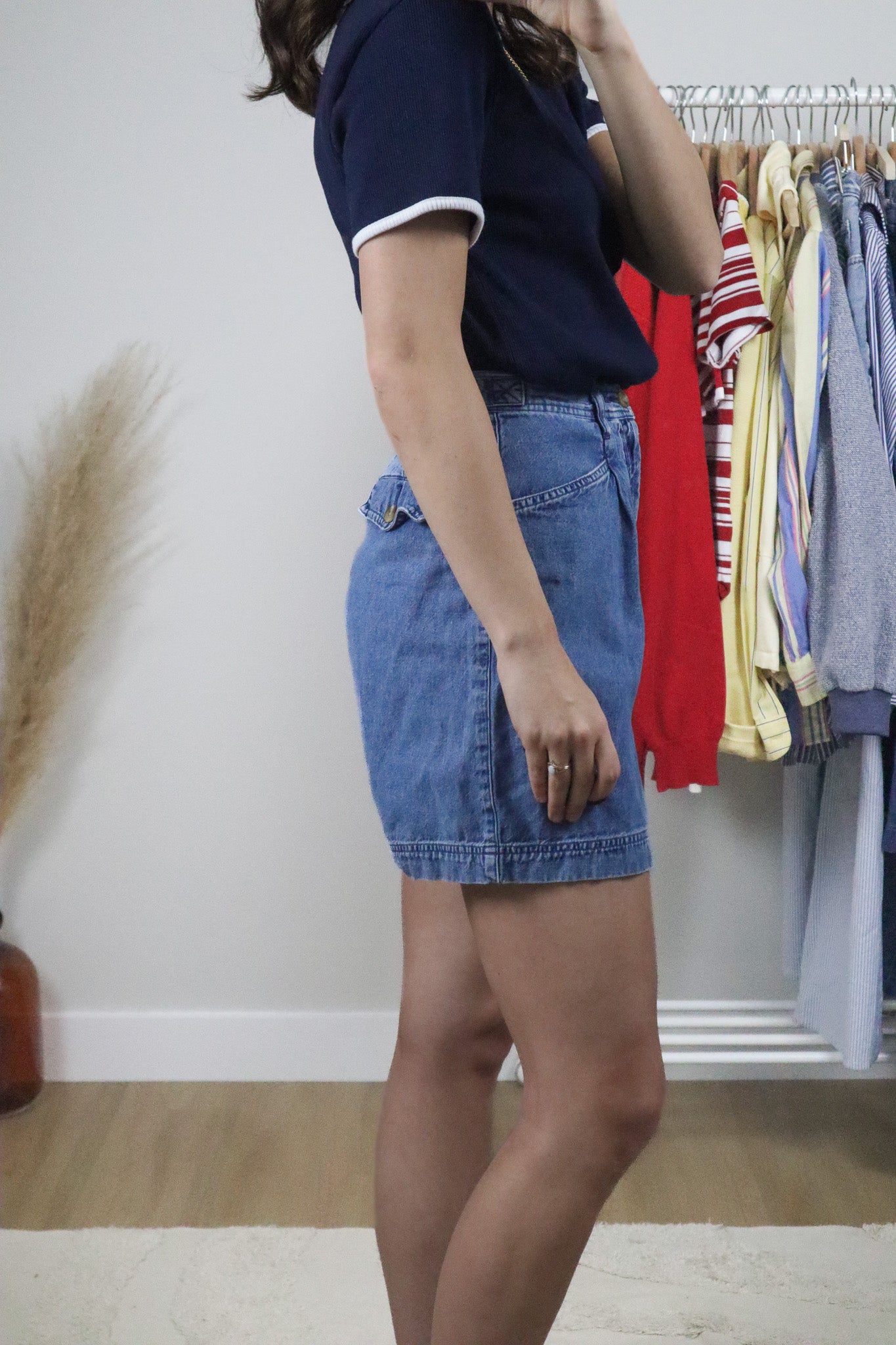 Made in Canada x Vintage x Contrast Ribbed T-Shirt (M)