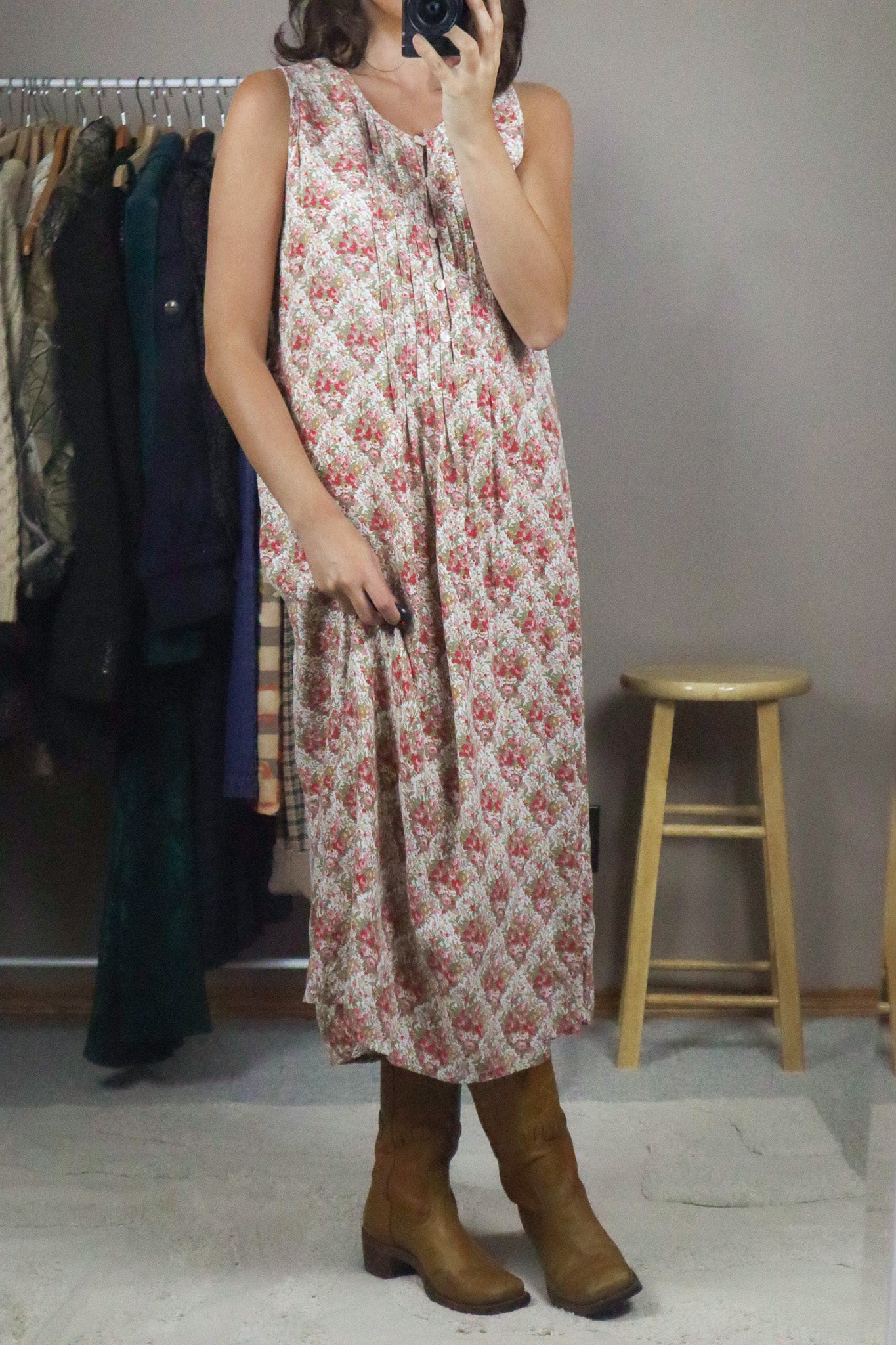 Vintage x Floral Maxi Dress (S)