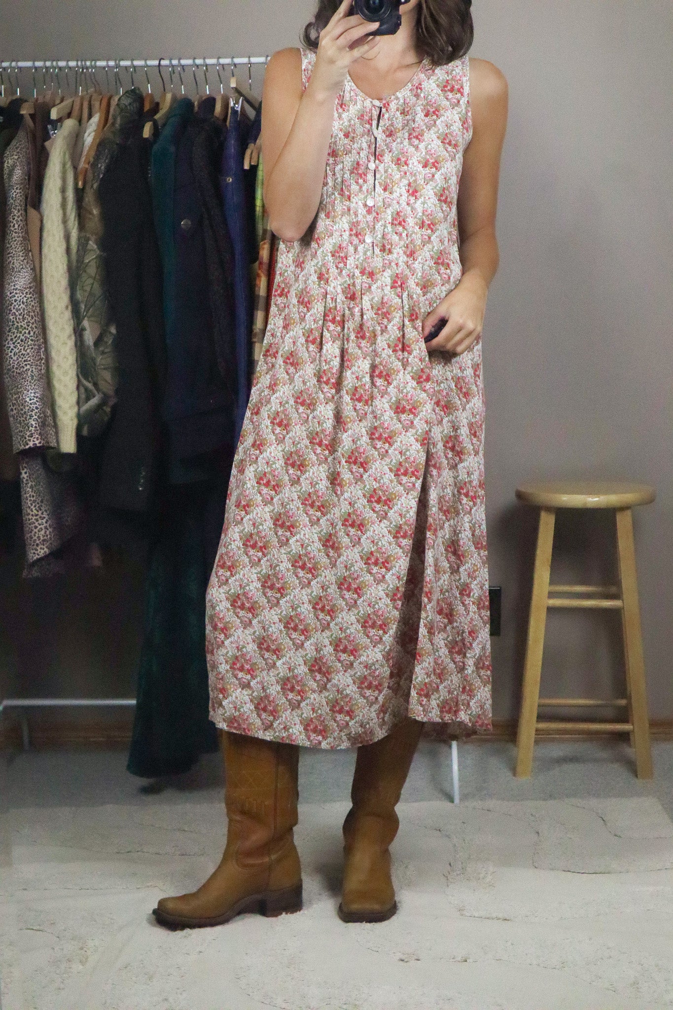 Vintage x Floral Maxi Dress (S)
