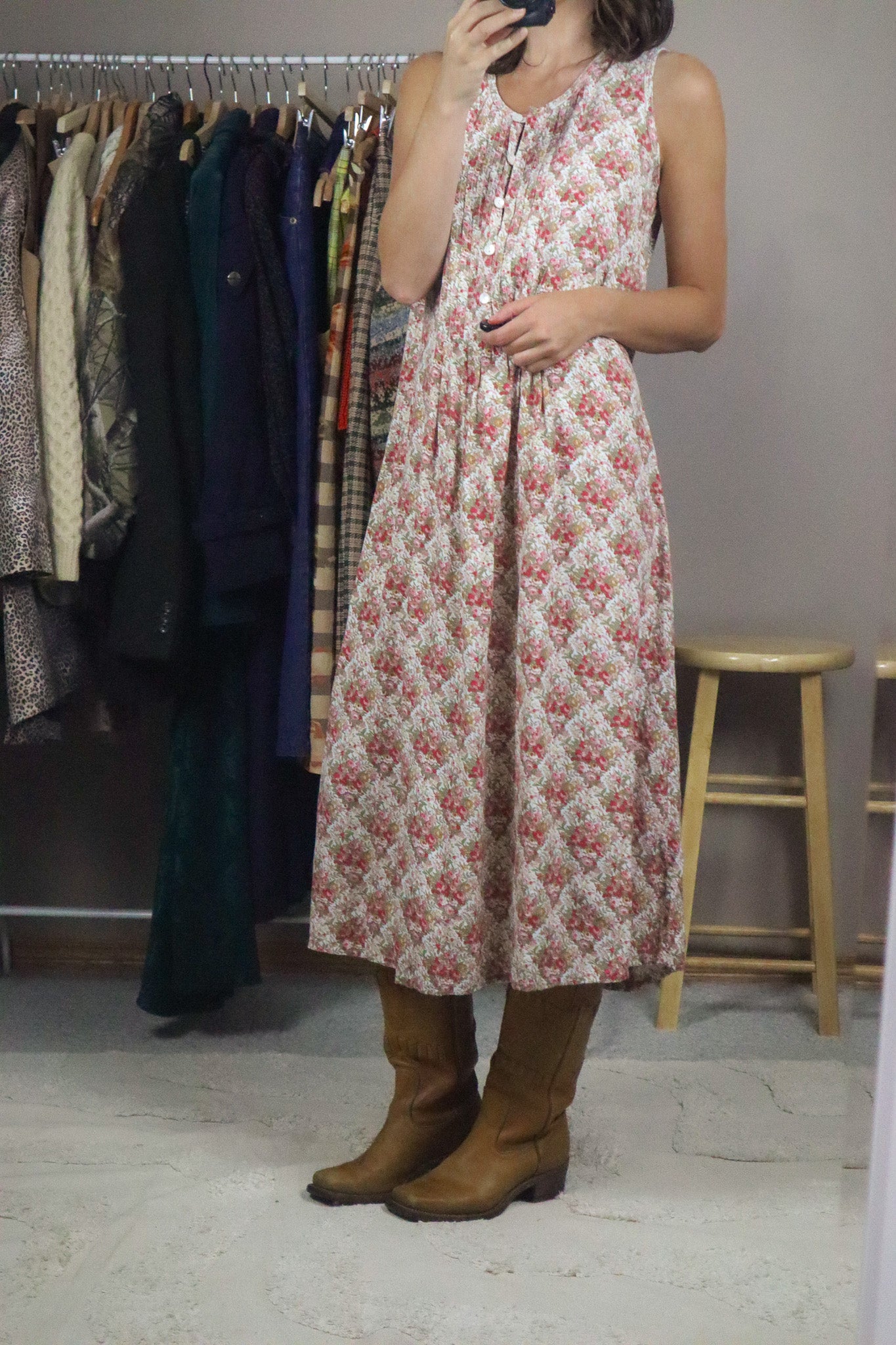 Vintage x Floral Maxi Dress (S)