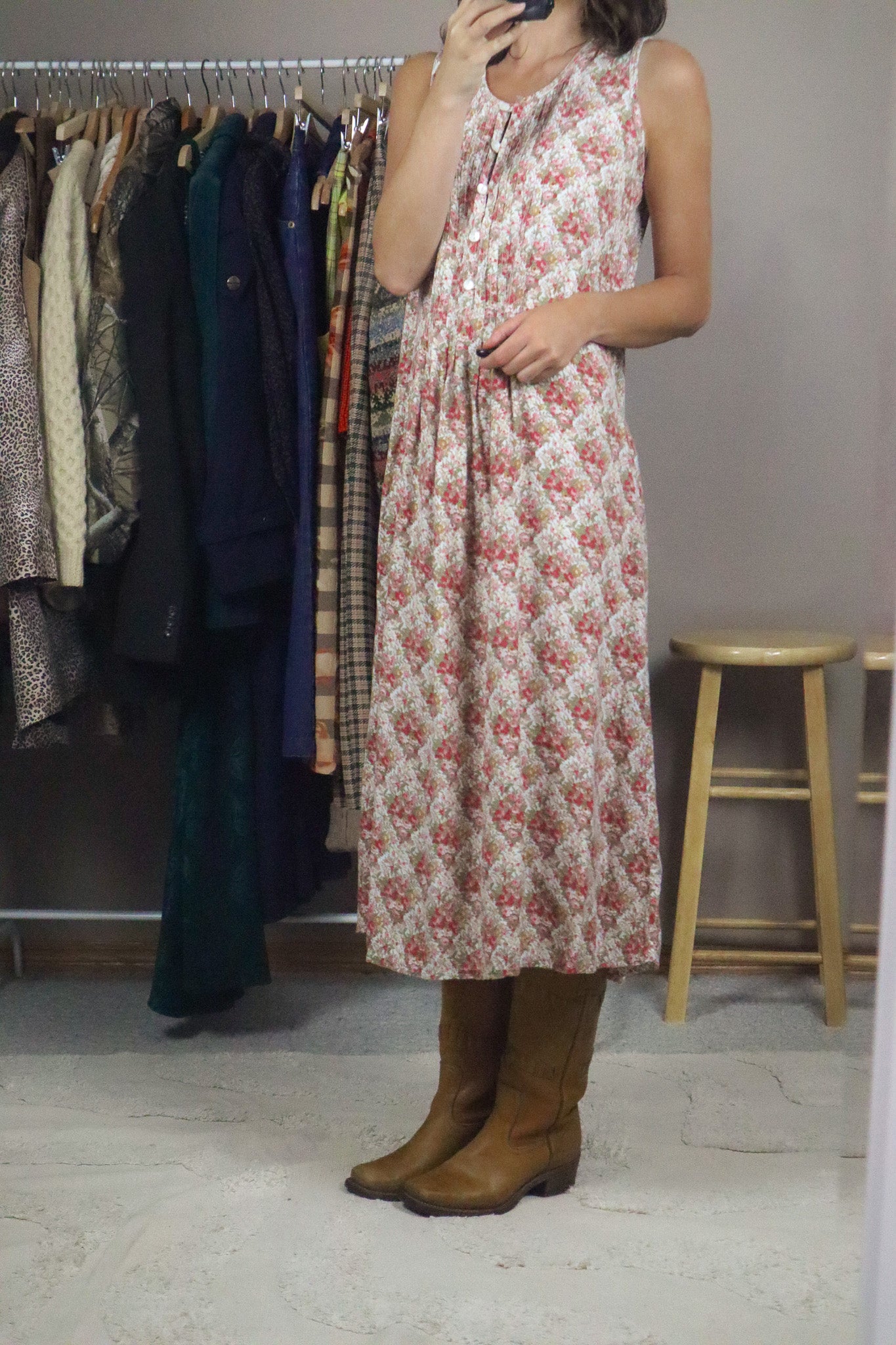 Vintage x Floral Maxi Dress (S)