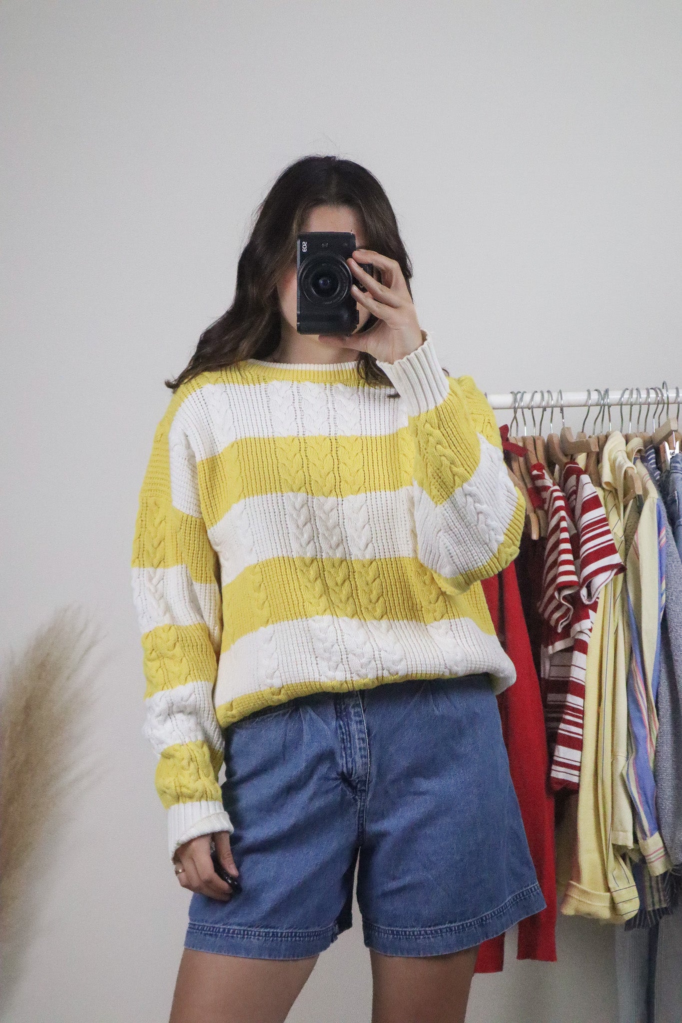 Vintage x Cotton Striped Chunky Knit Sweater (M)