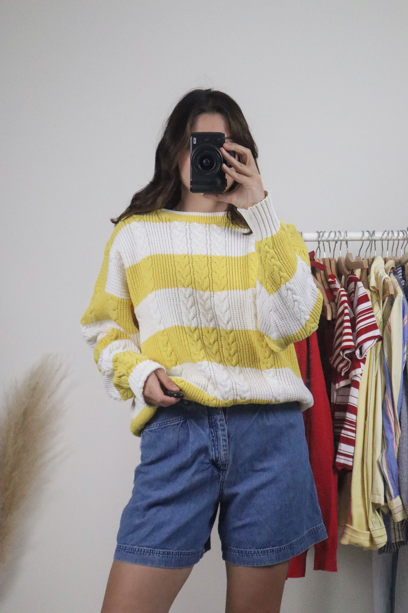 Vintage x Cotton Striped Chunky Knit Sweater (M)