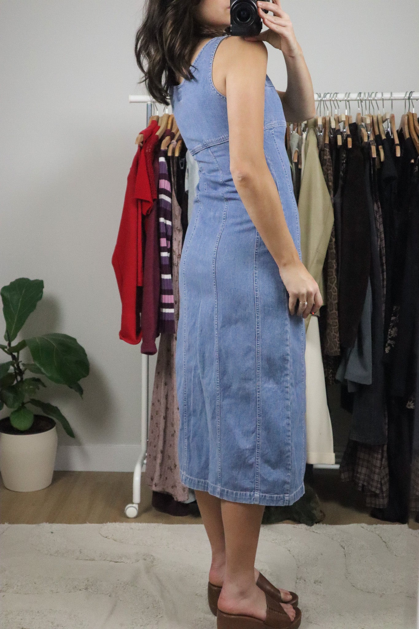 Vintage x 90s Denim Maxi Dress (XS)