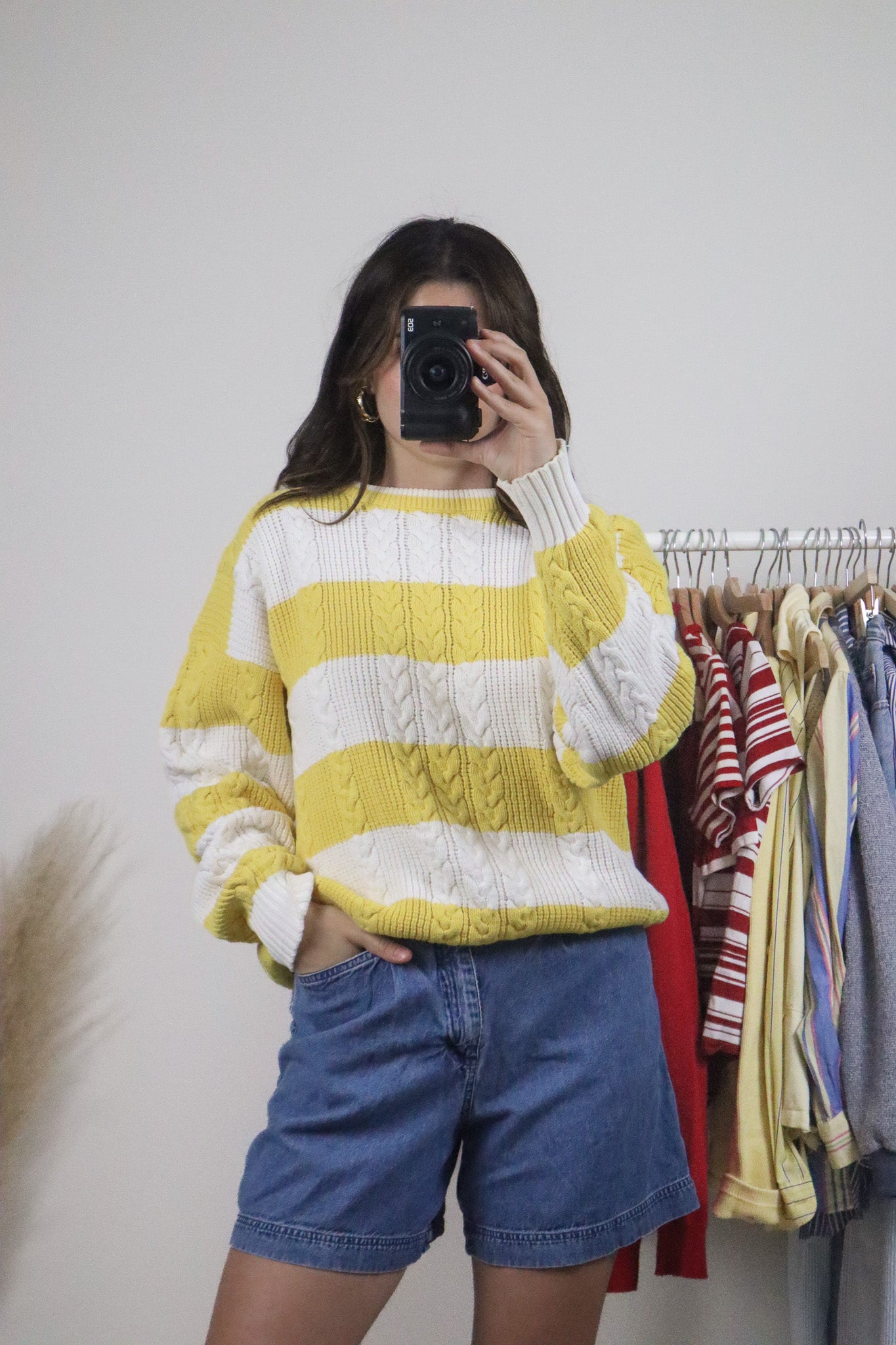 Vintage x Cotton Striped Chunky Knit Sweater (M)