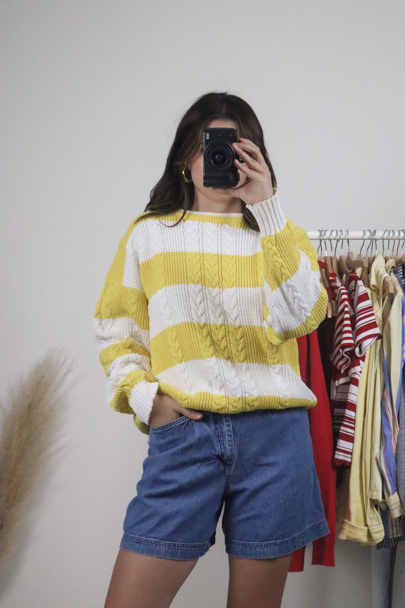 Vintage x Cotton Striped Chunky Knit Sweater (M)