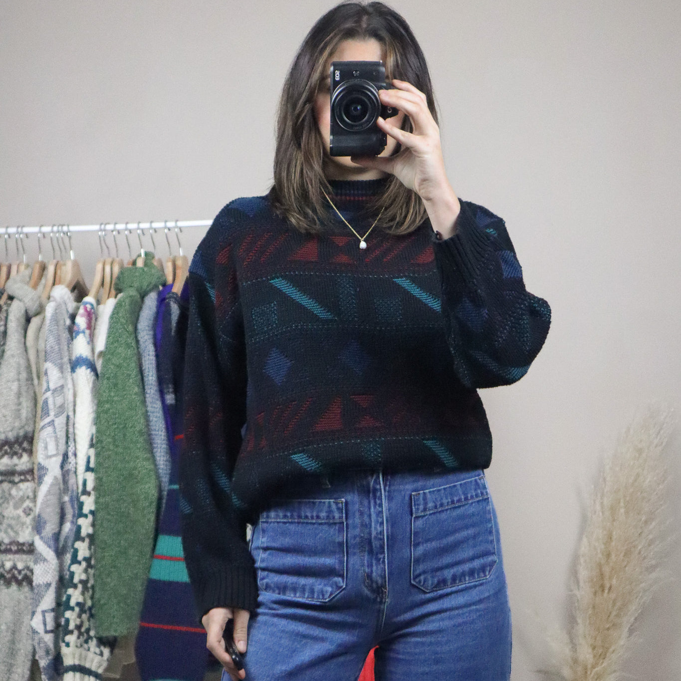 Vintage x Patterned Sweater (S)