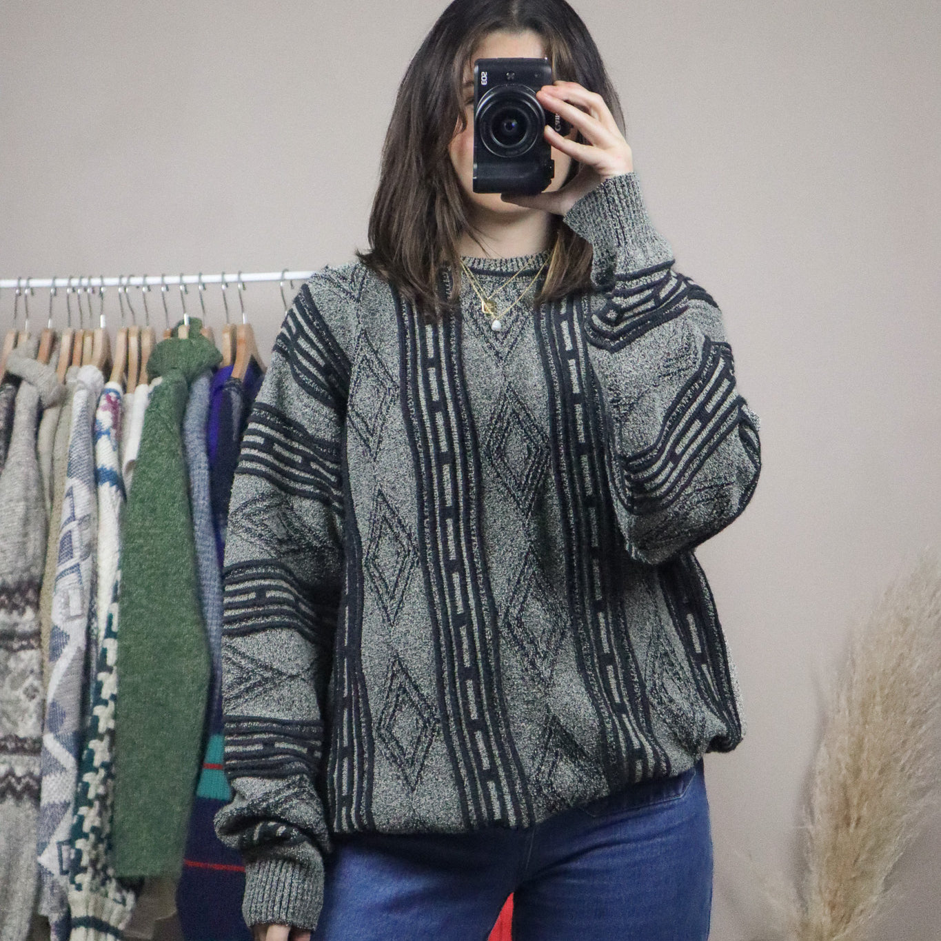 Made in Canada x Vintage x Wool Blend Textured Knit (L/XL)