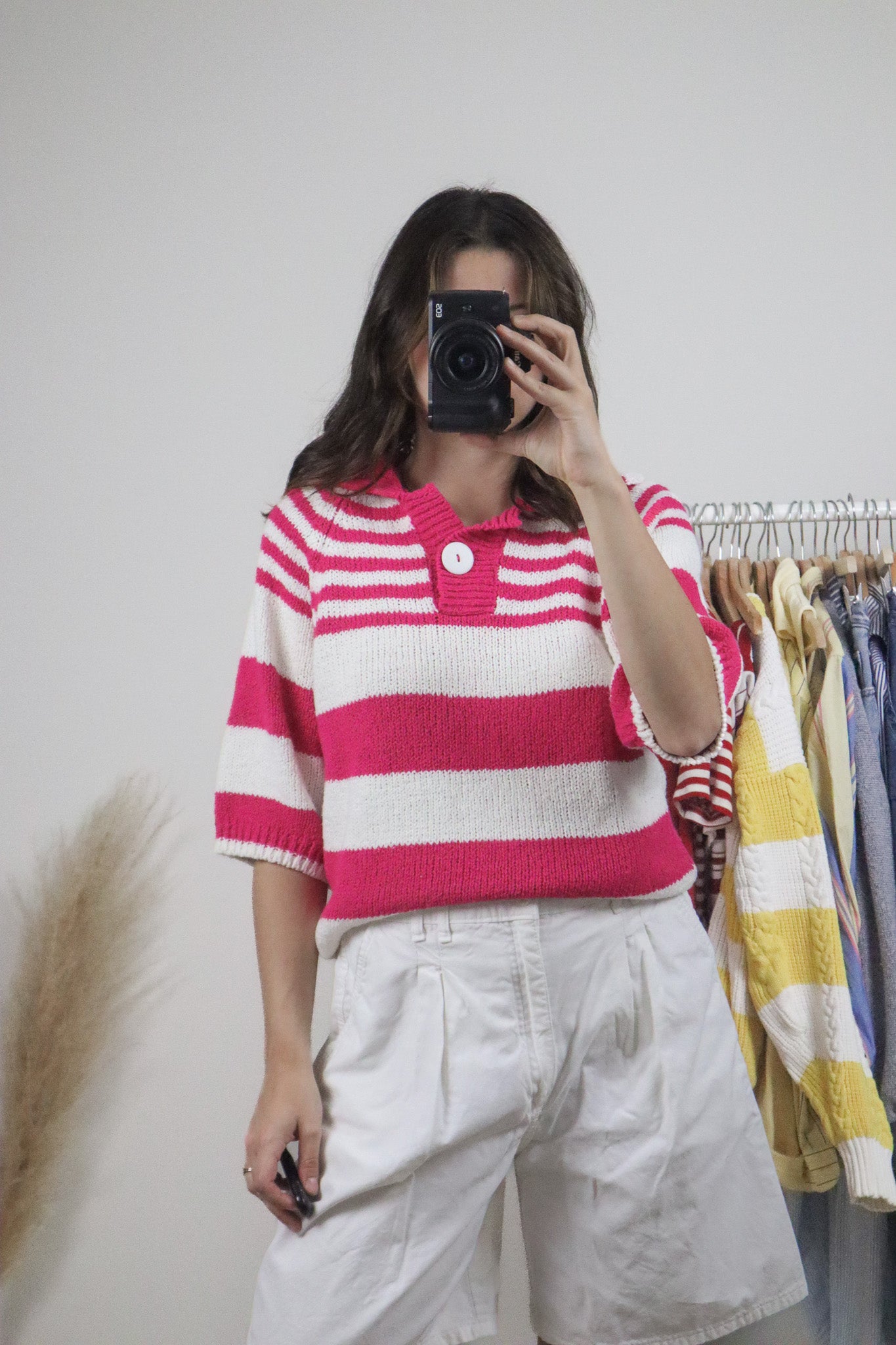 Made in Singapore x Vintage x Striped Short-Sleeve Knit (S/M)