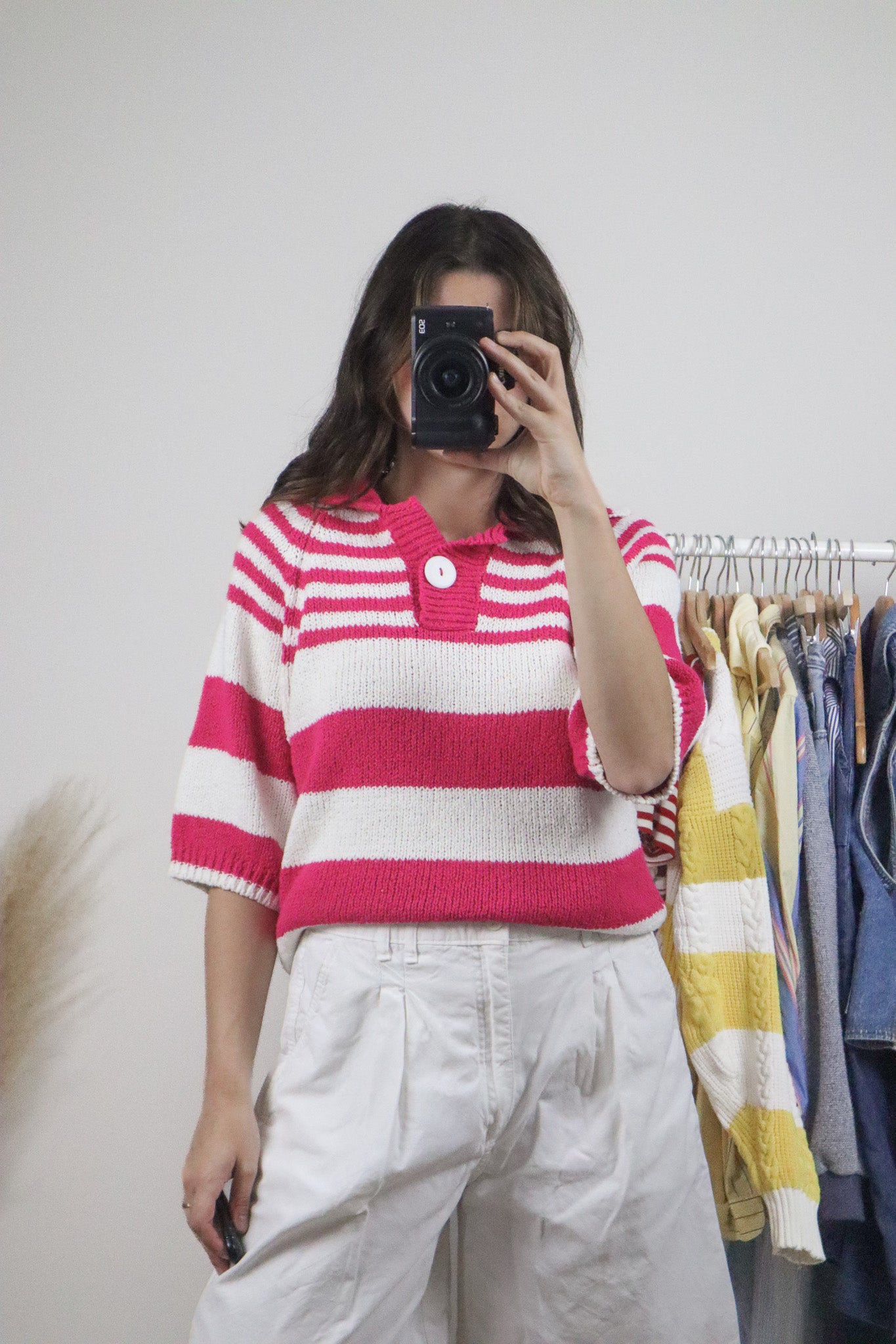 Made in Singapore x Vintage x Striped Short-Sleeve Knit (S/M)