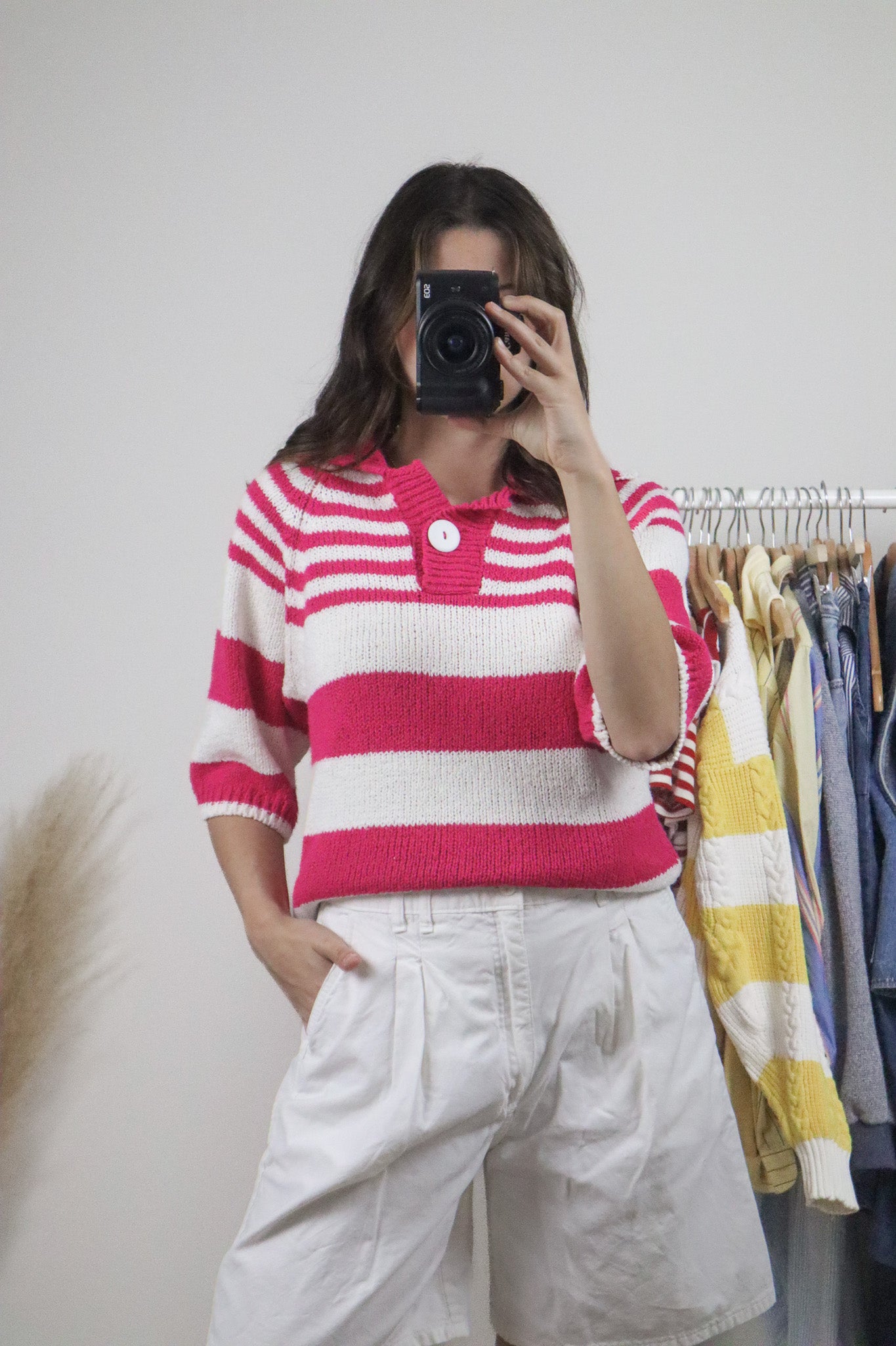 Made in Singapore x Vintage x Striped Short-Sleeve Knit (S/M)