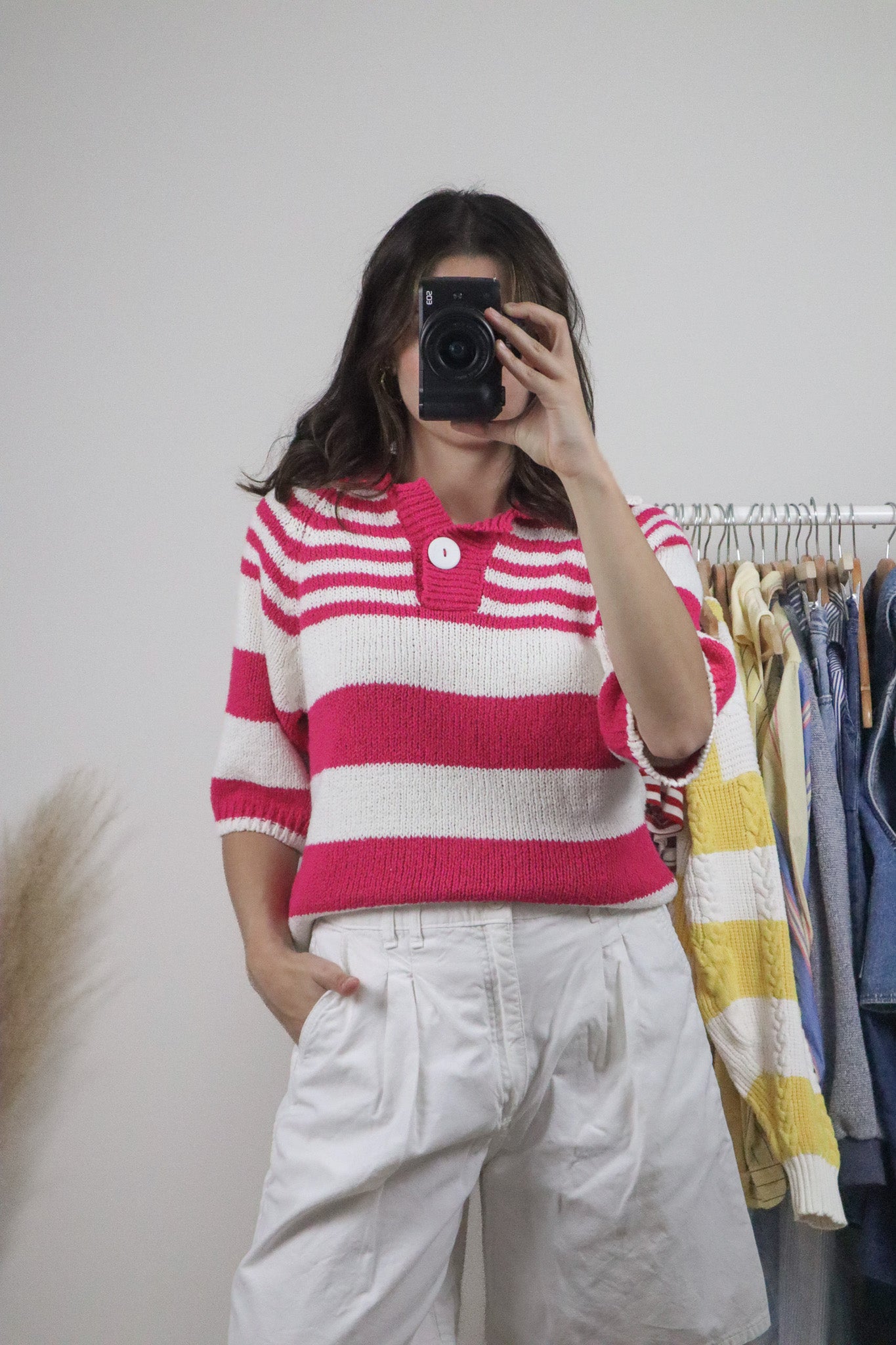 Made in Singapore x Vintage x Striped Short-Sleeve Knit (S/M)