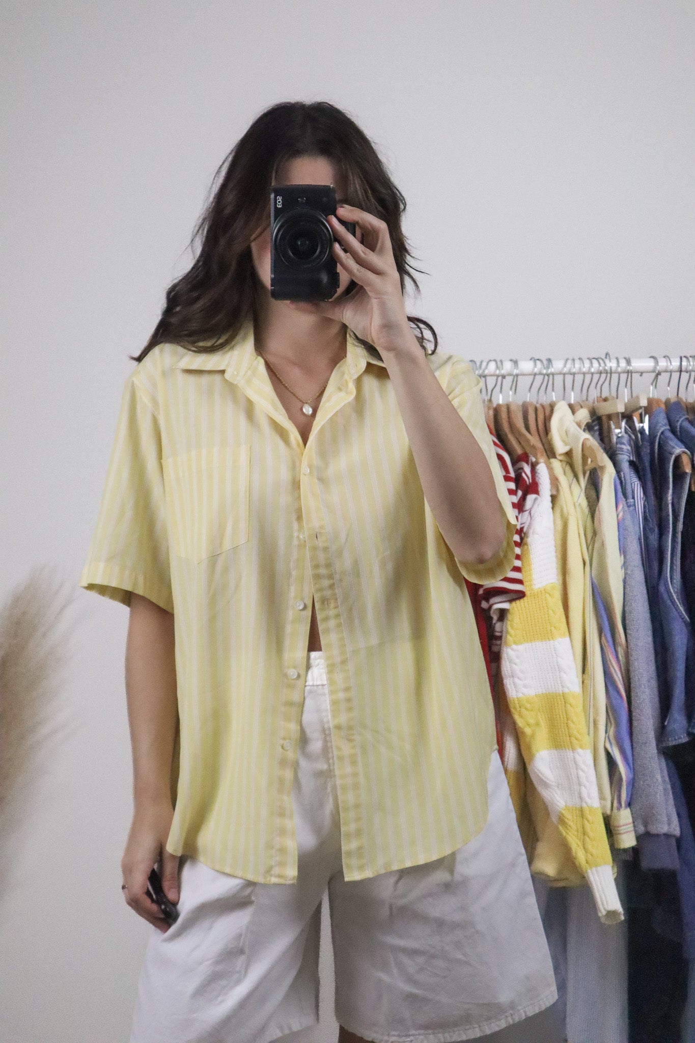 Vintage x Striped Short Sleeve Button Down (M/L)