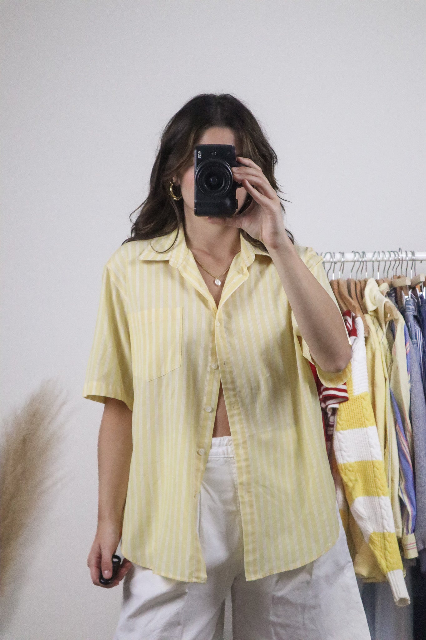 Vintage x Striped Short Sleeve Button Down (M/L)