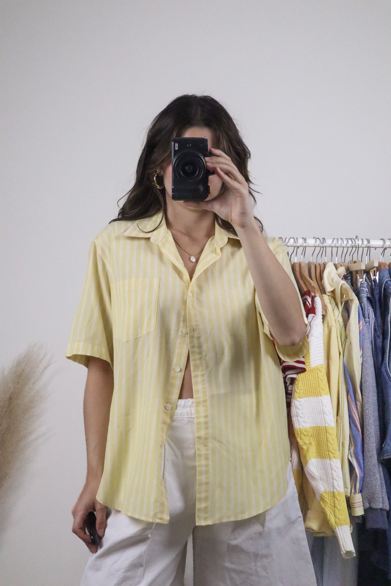 Vintage x Striped Short Sleeve Button Down (M/L)