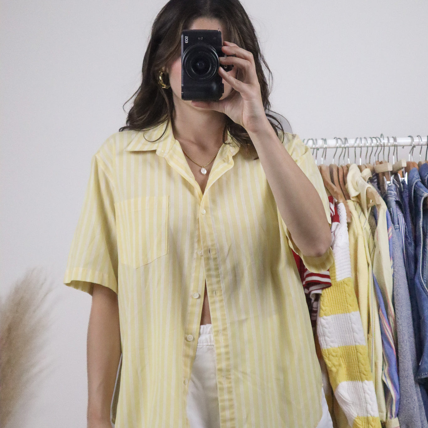 Vintage x Striped Short Sleeve Button Down (M/L)
