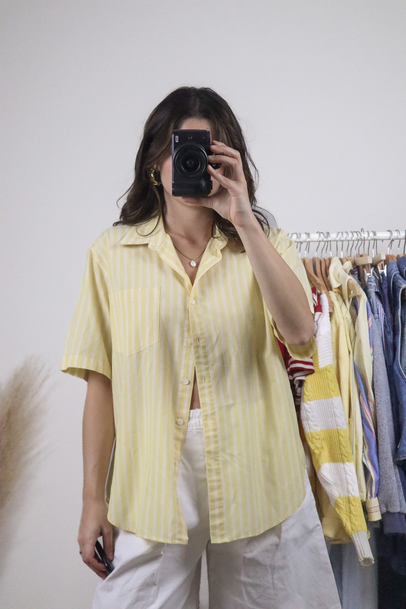 Vintage x Striped Short Sleeve Button Down (M/L)