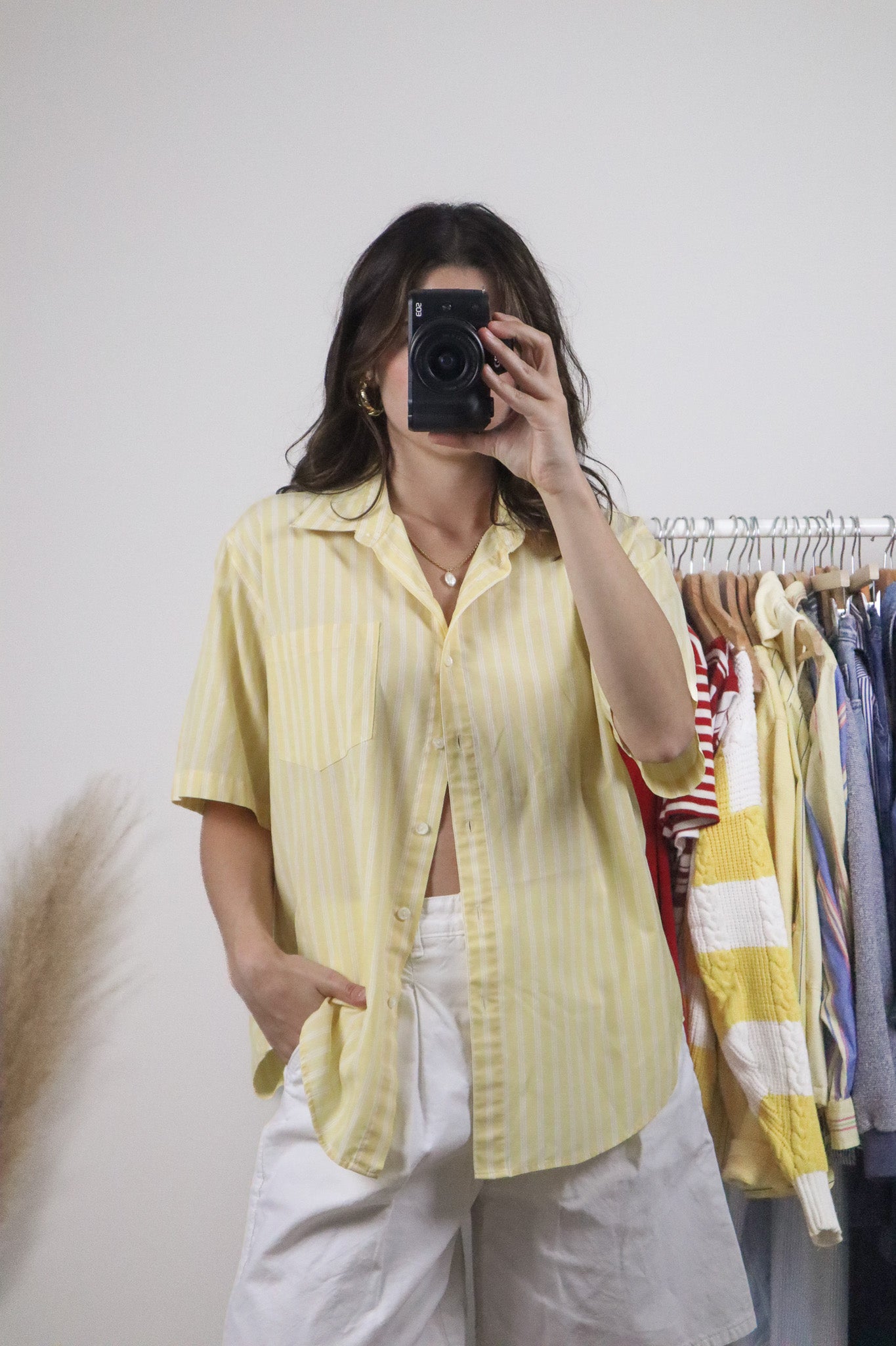 Vintage x Striped Short Sleeve Button Down (M/L)
