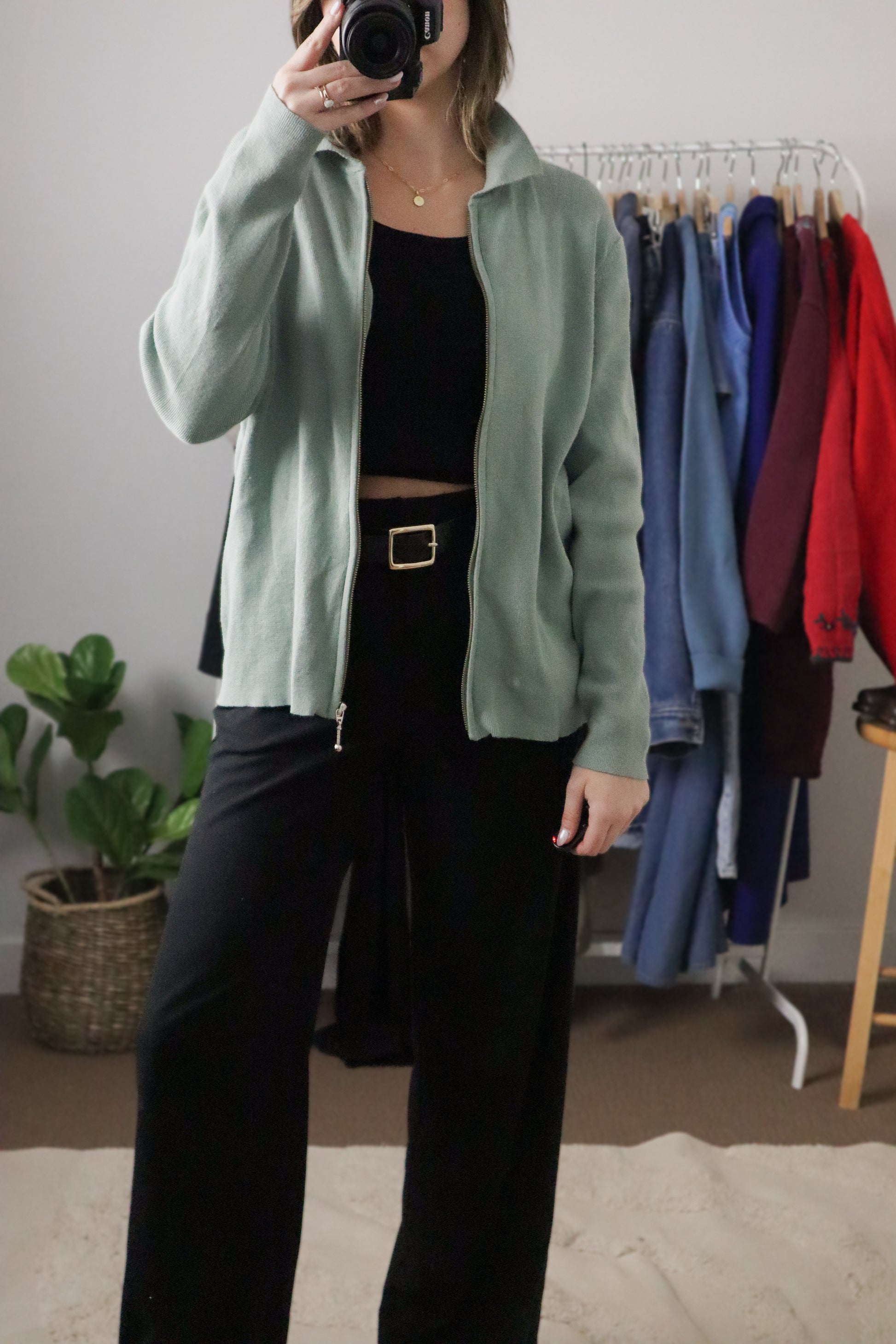 Vintage x Zip Up Cardigan (S)