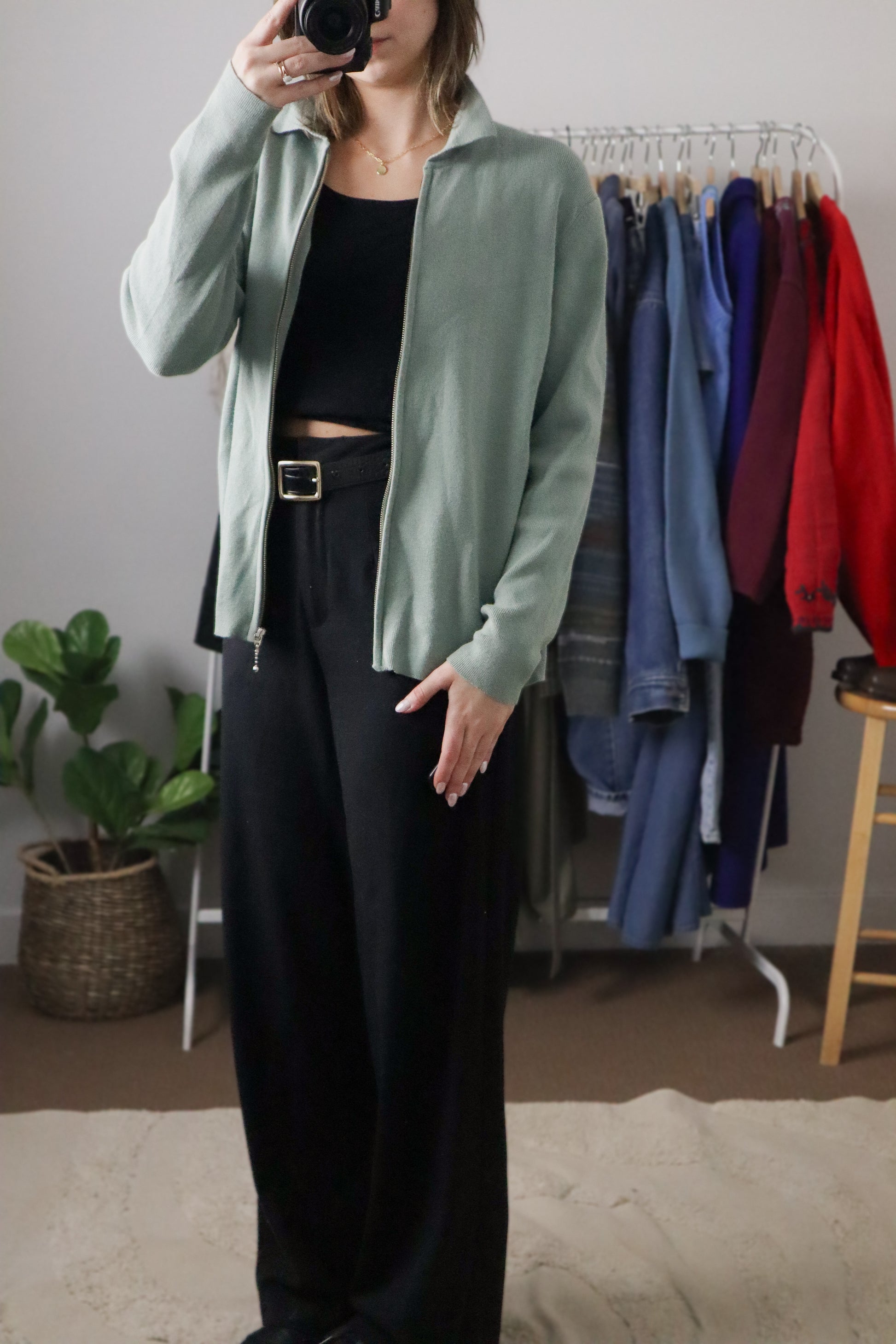 Vintage x Zip Up Cardigan (S)