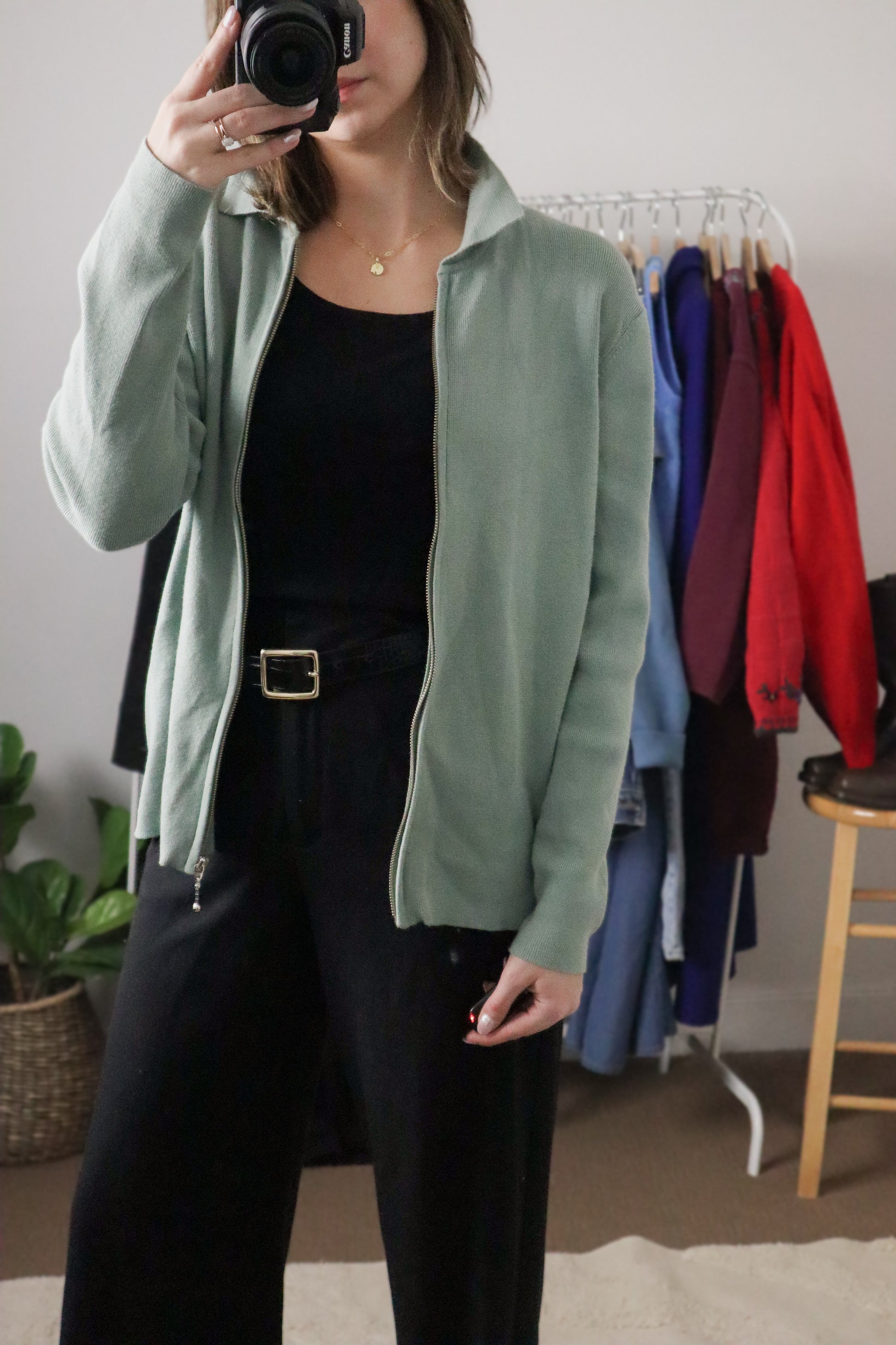 Vintage x Zip Up Cardigan (S)