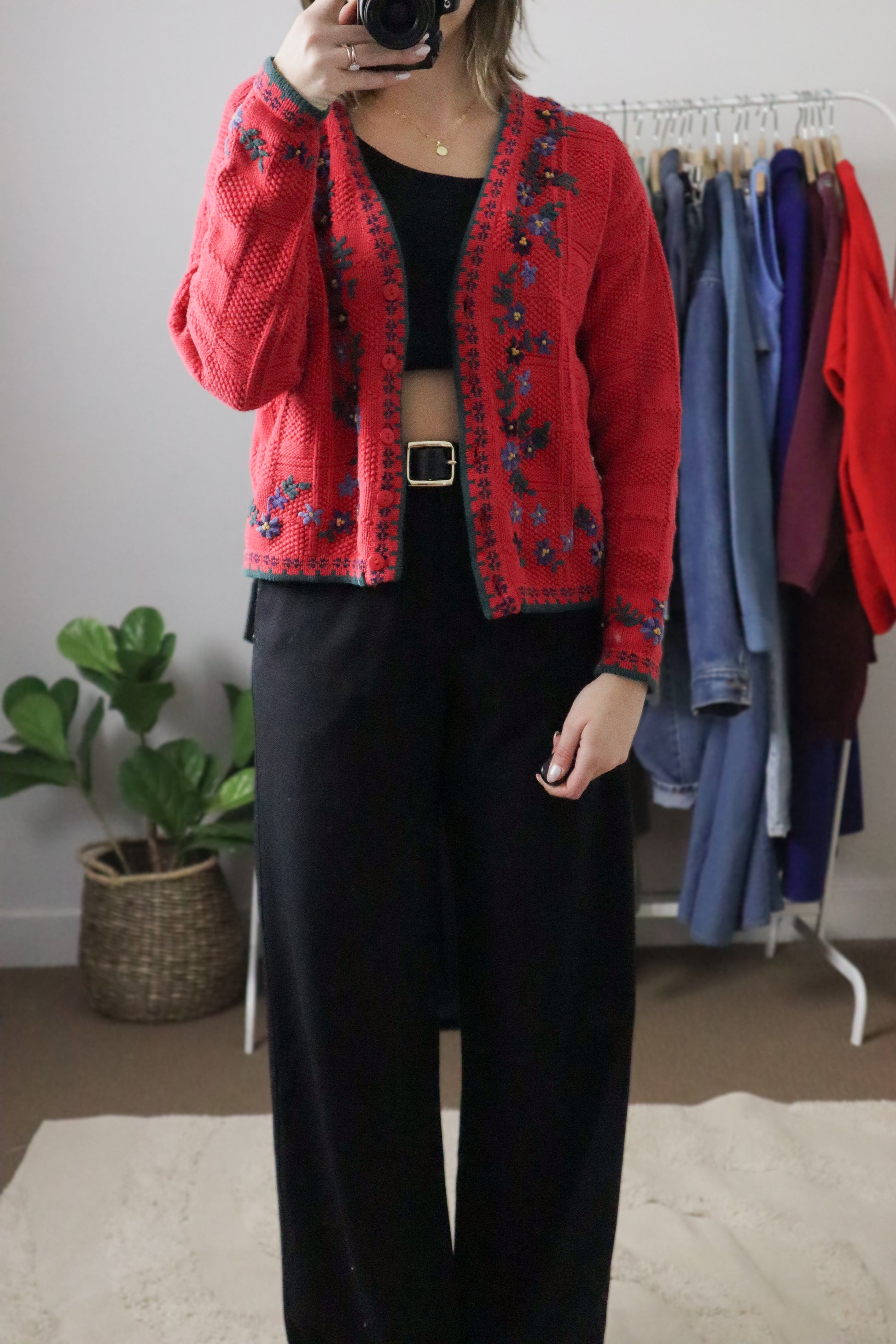 Vintage x Embroidered Cardigan (XS/S)